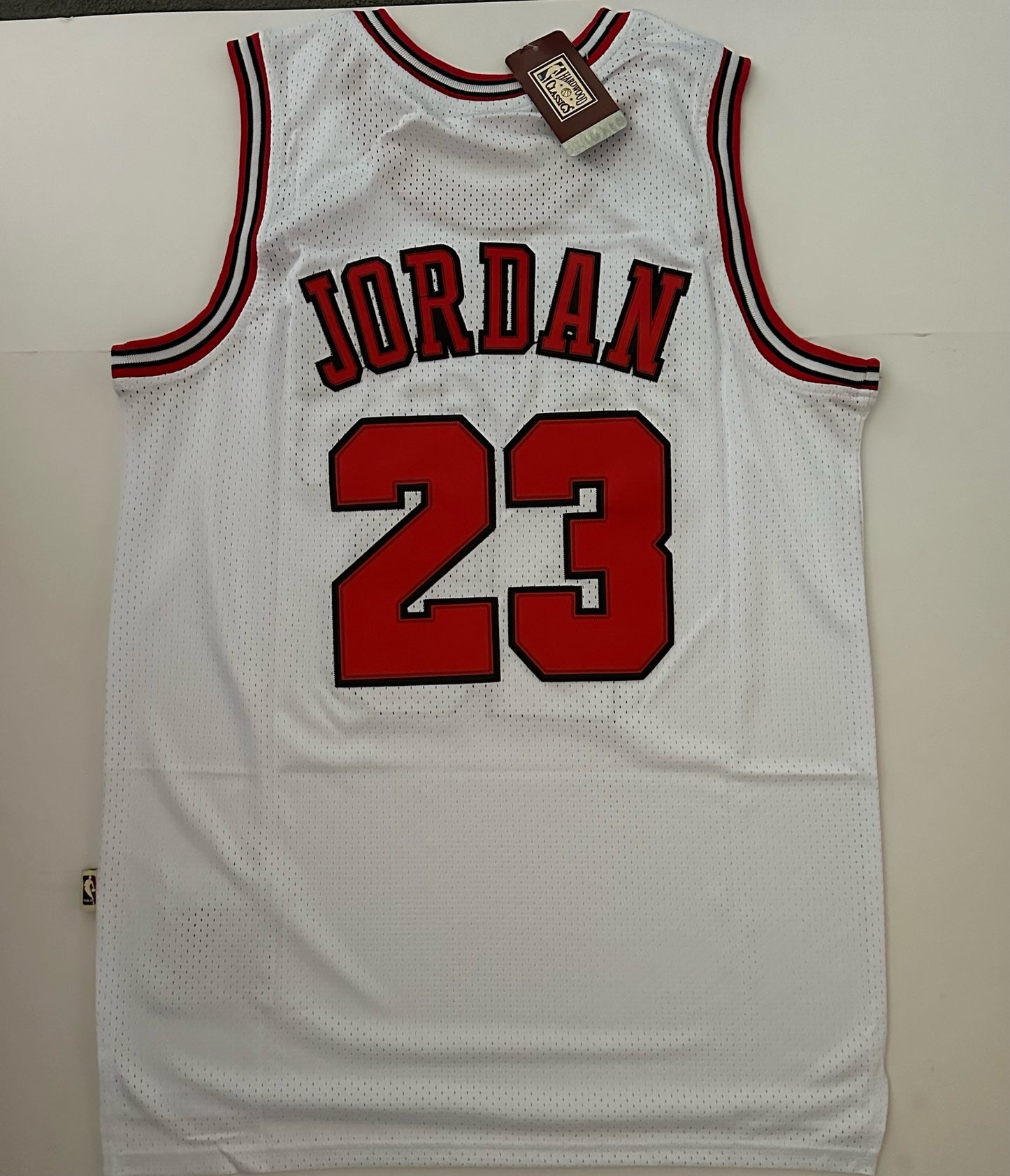 Chicago Bulls NBA Hardwood Classics Basketball Vest Large Jordan 23 White