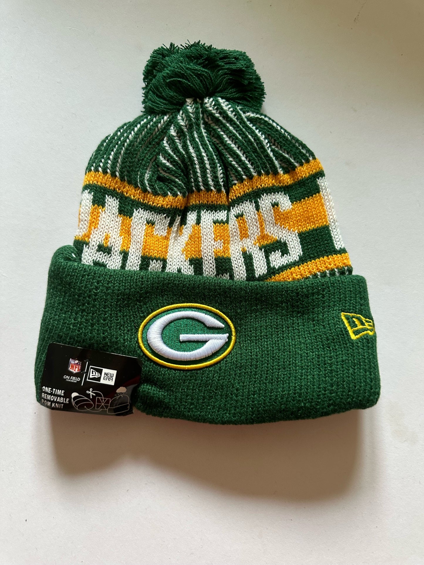 Green Bay Packers NFL Bobble Beanie Multi Colour With Tags on