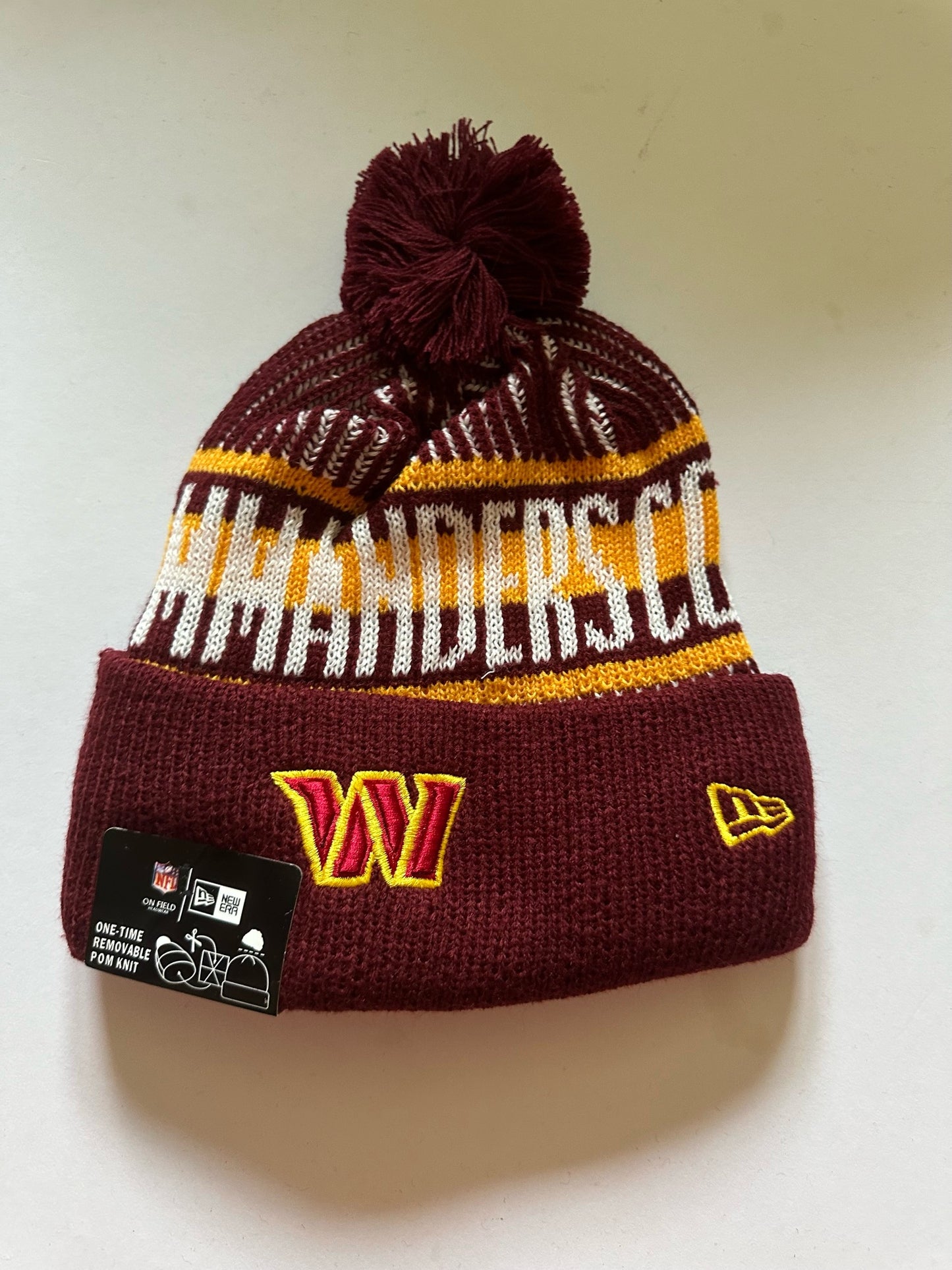 Washington Commanders NFL Bobble Beanie Multi Colour With Tags on
