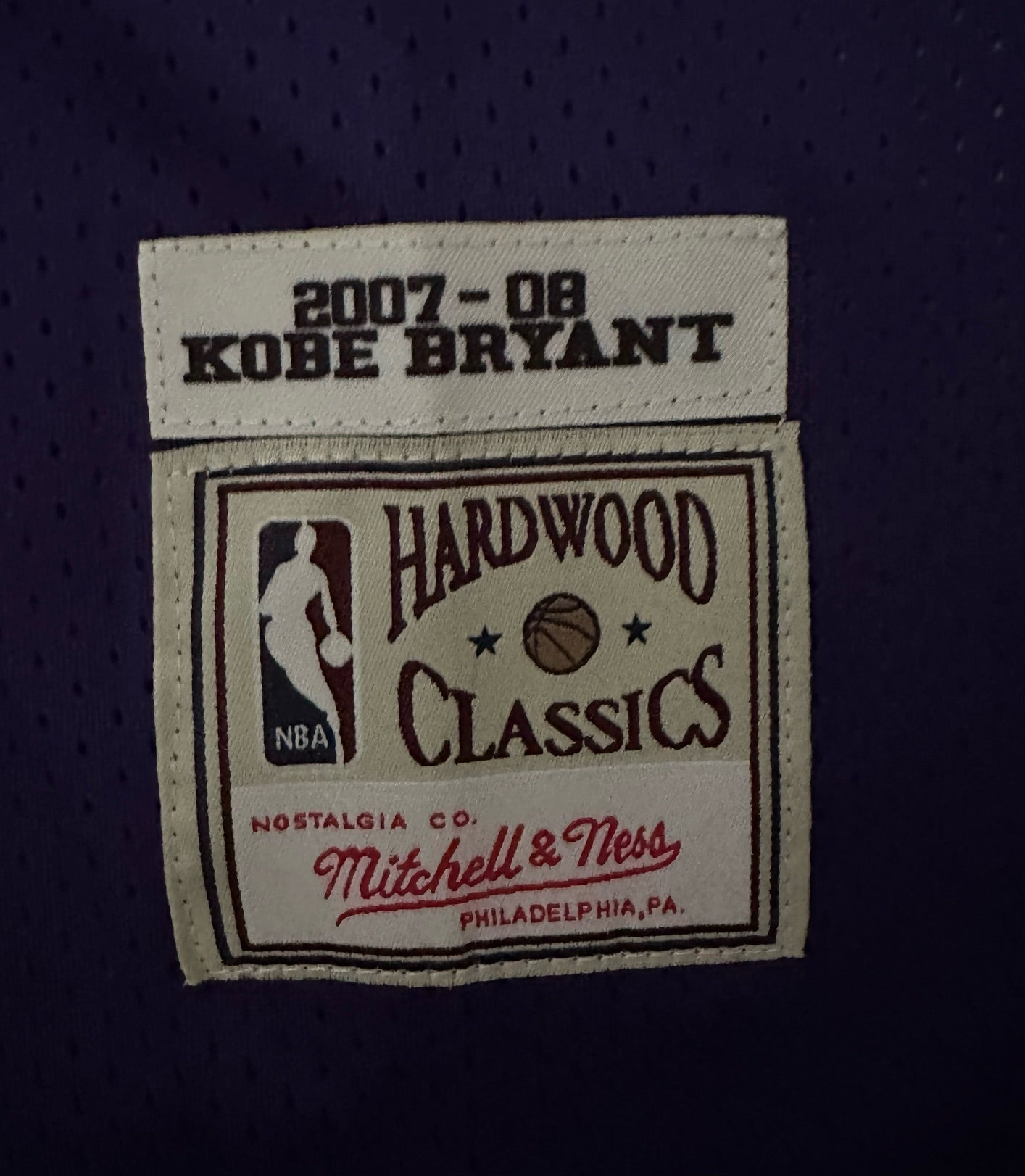 Los Angeles LA Lakers NBA Hardwood Classics Basketball Vest Large Bryant 24 Purple