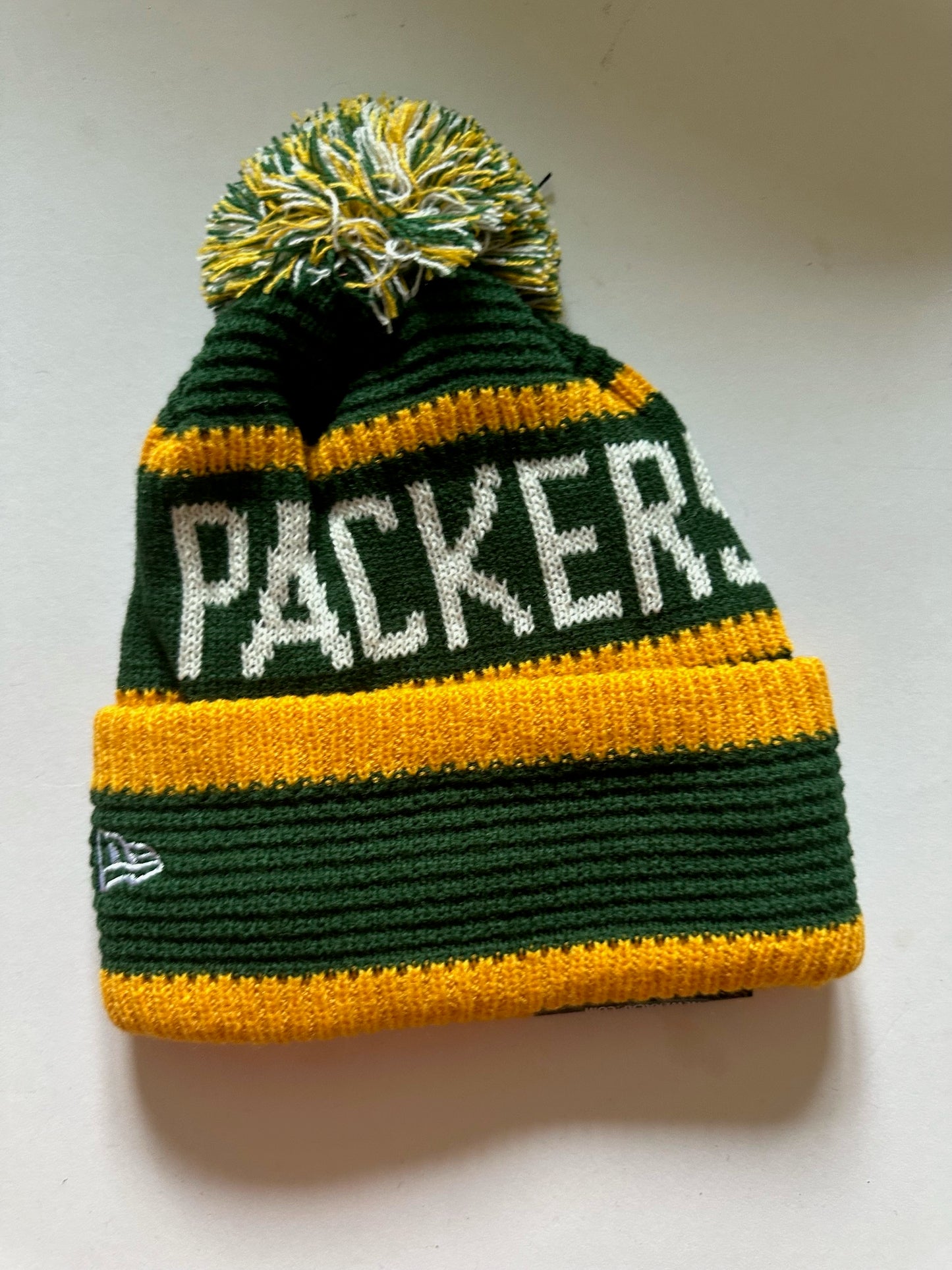 Green Bay Packers NFL Bobble Beanie Multi Colour With Tags on