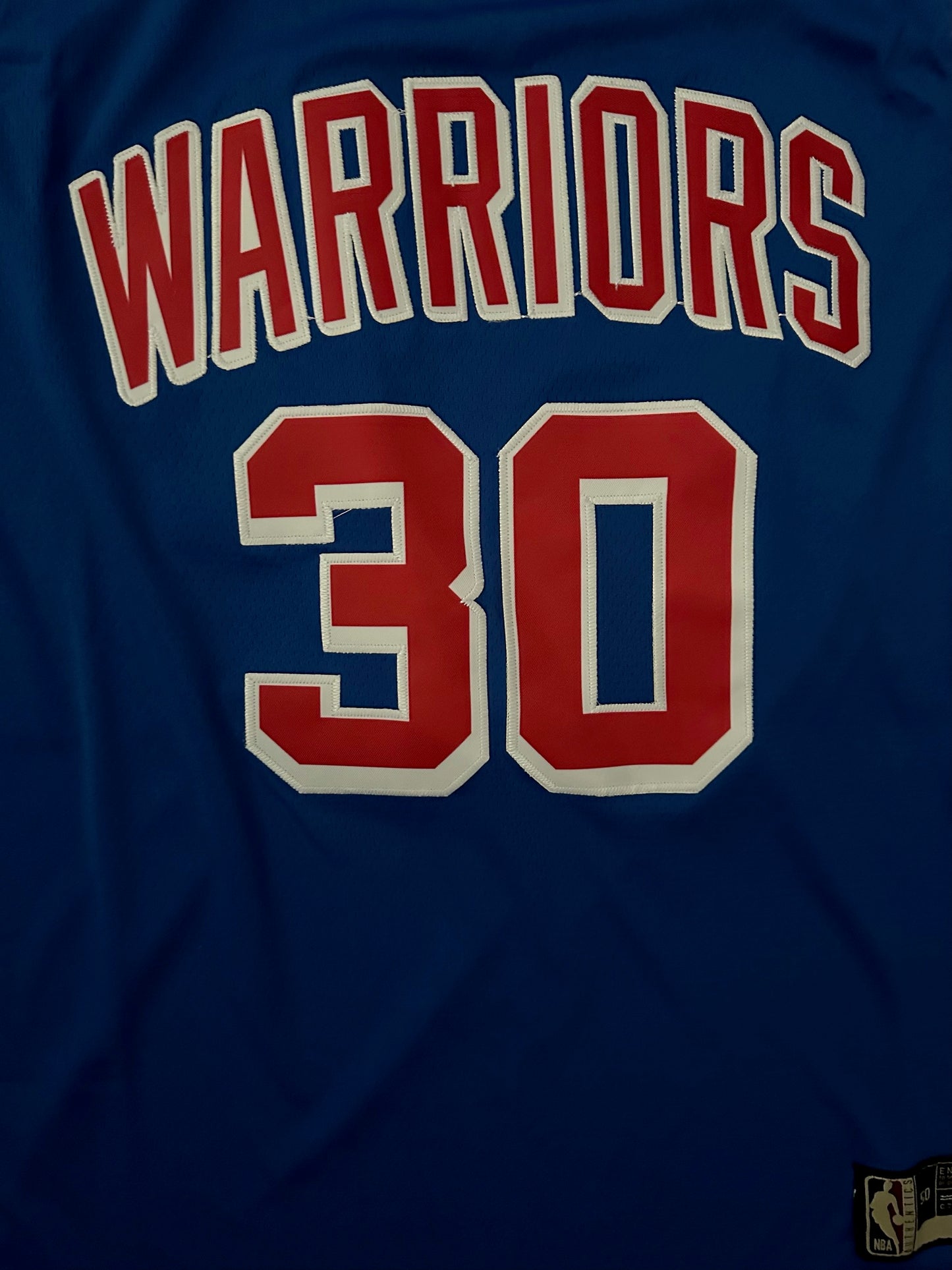 Golden State Warriors NBA Basketball Vest Large Curry 30 Blue