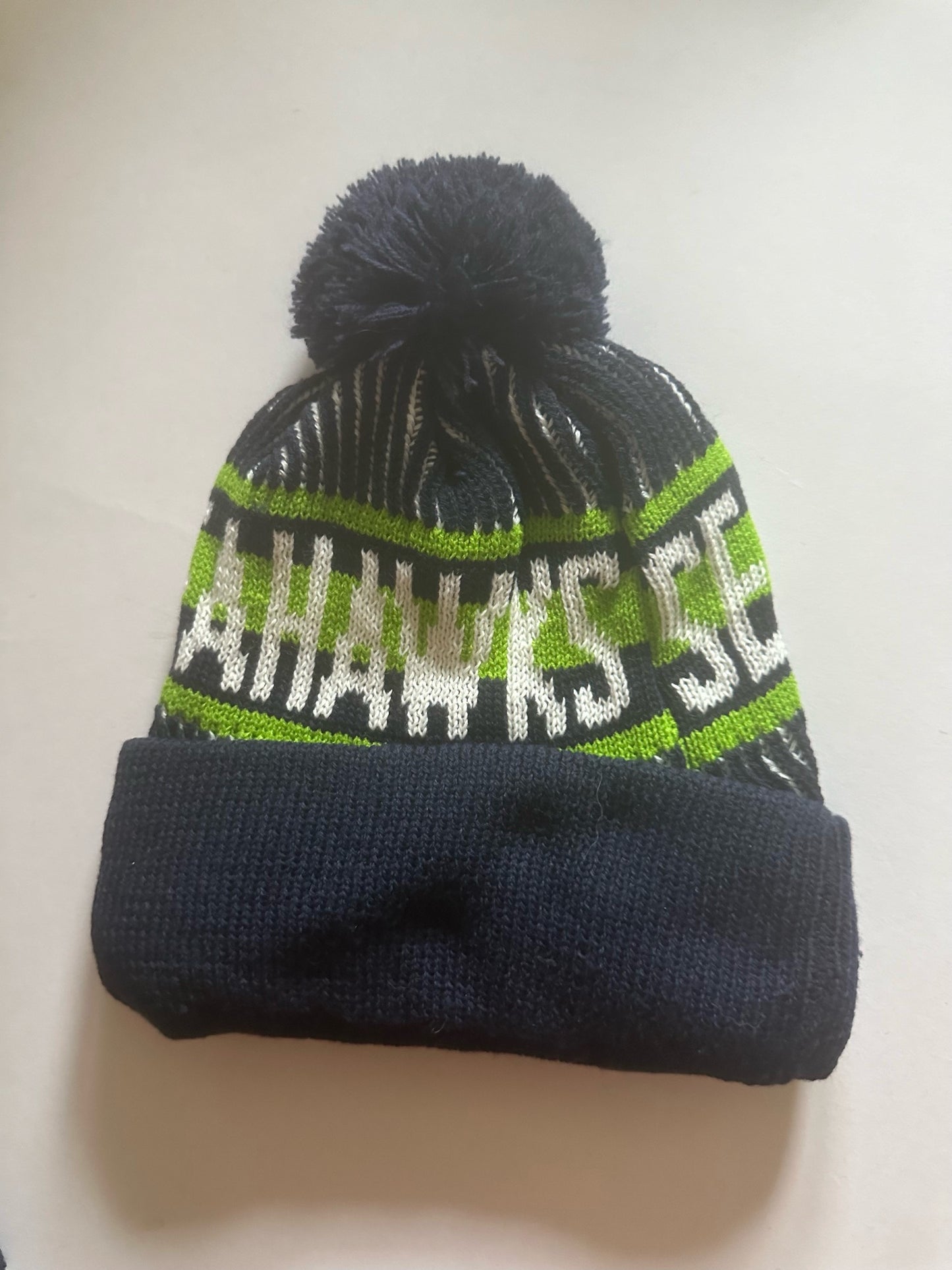 Seattle Seahawks NFL Bobble Beanie Multi Colour With Tags on