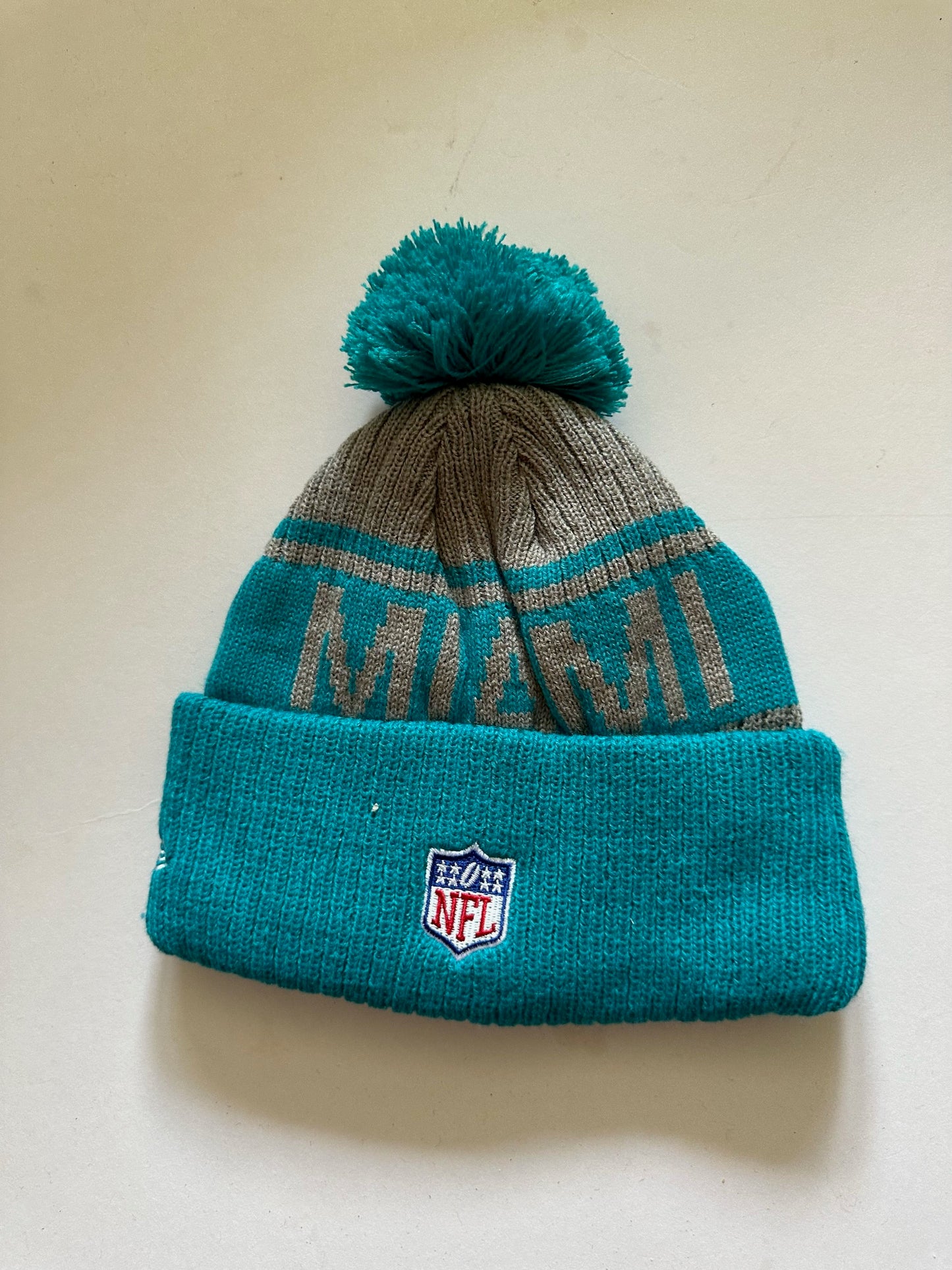 Miami Dolphins NFL Bobble Beanie Multi Colour With Tags on