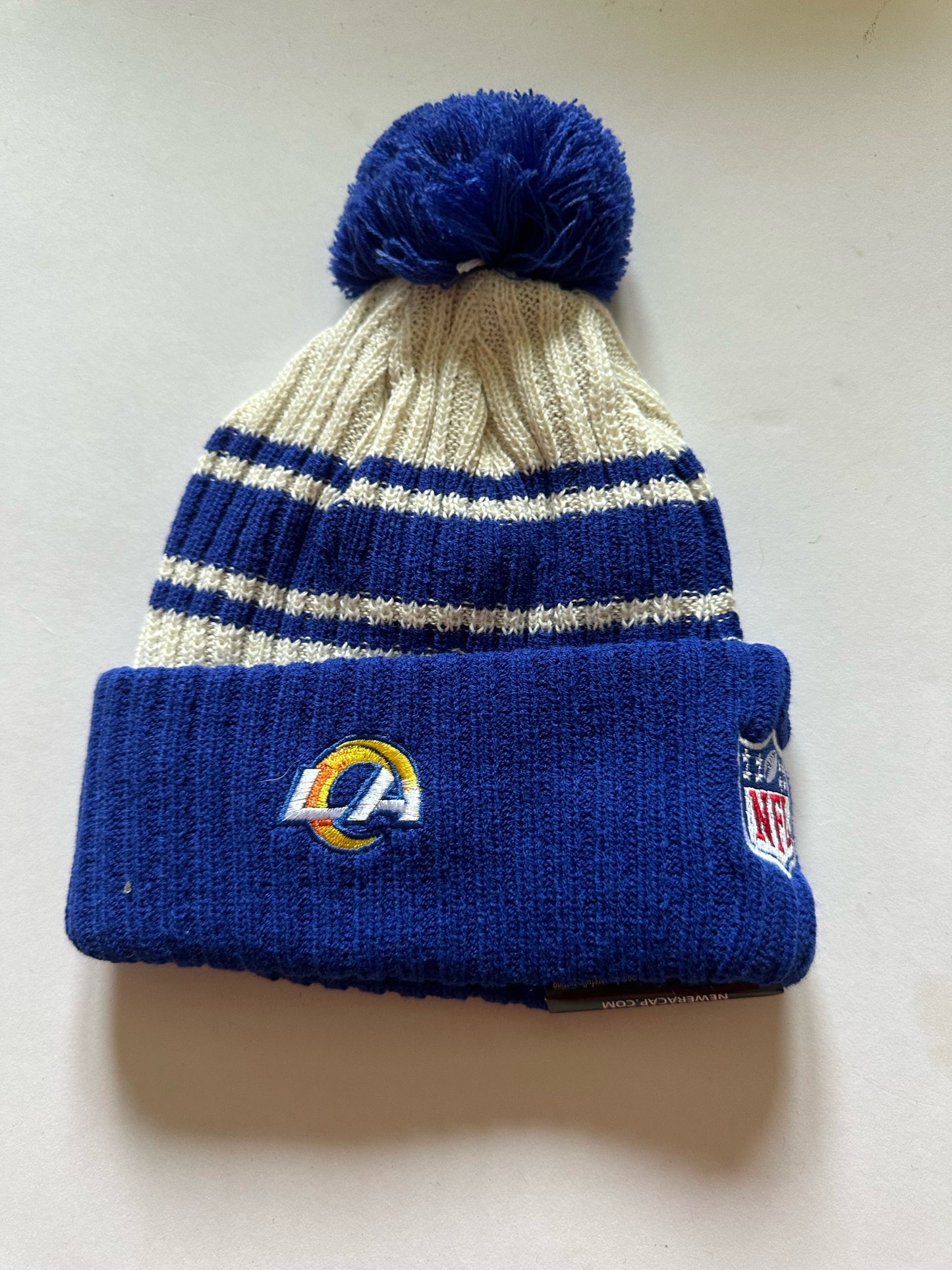 Los Angeles LA Rams NFL Bobble Beanie Multi Colour With Tags on