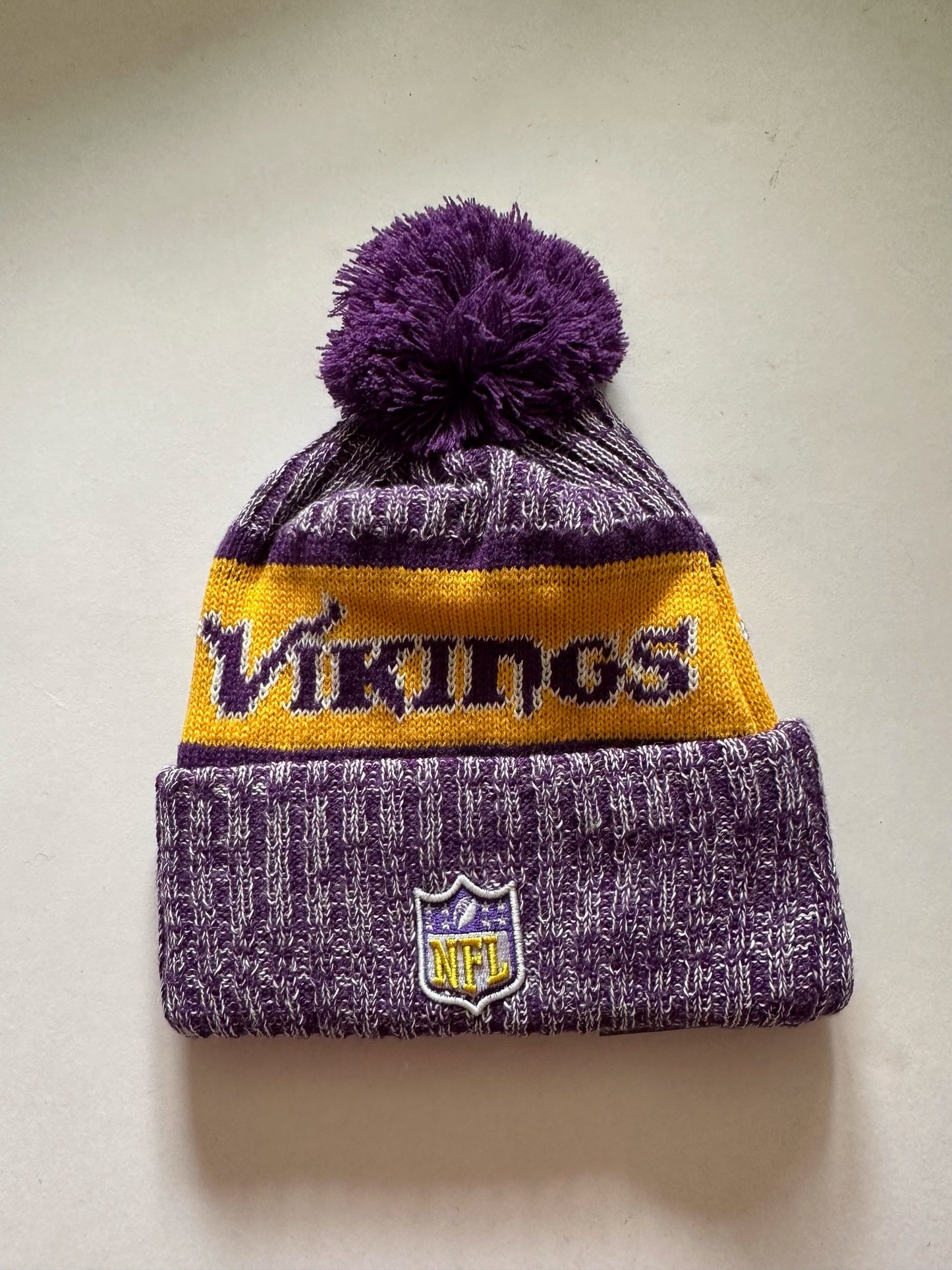 Minnesota Vikings NFL Bobble Beanie Multi Colour With Tags on