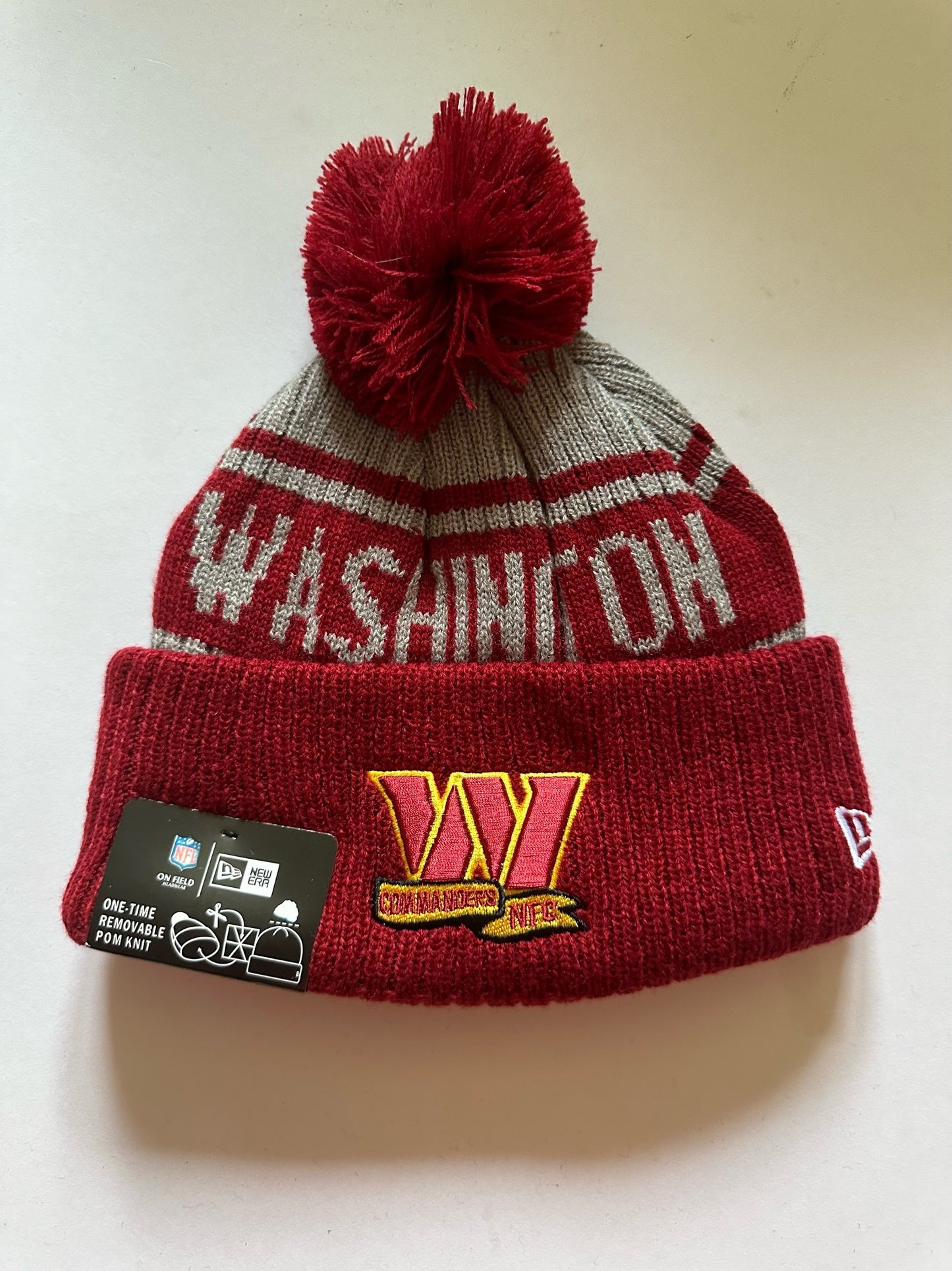 Washington Commanders NFL Bobble Beanie Multi Colour With Tags on