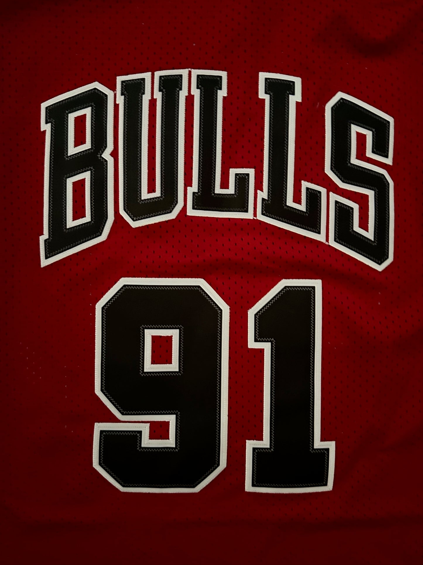 Chicago Bulls NBA Hardwood Classics Basketball Vest Large Rodman 91 Red