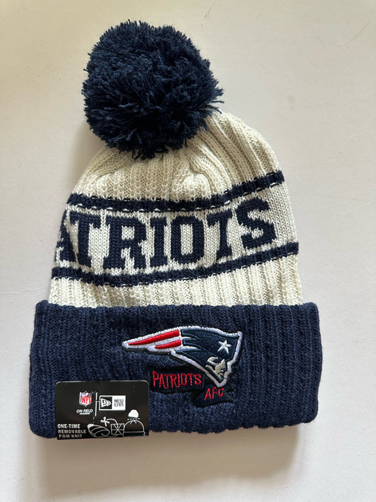 New England Patriots NFL Bobble Beanie Multi Colour With Tags on