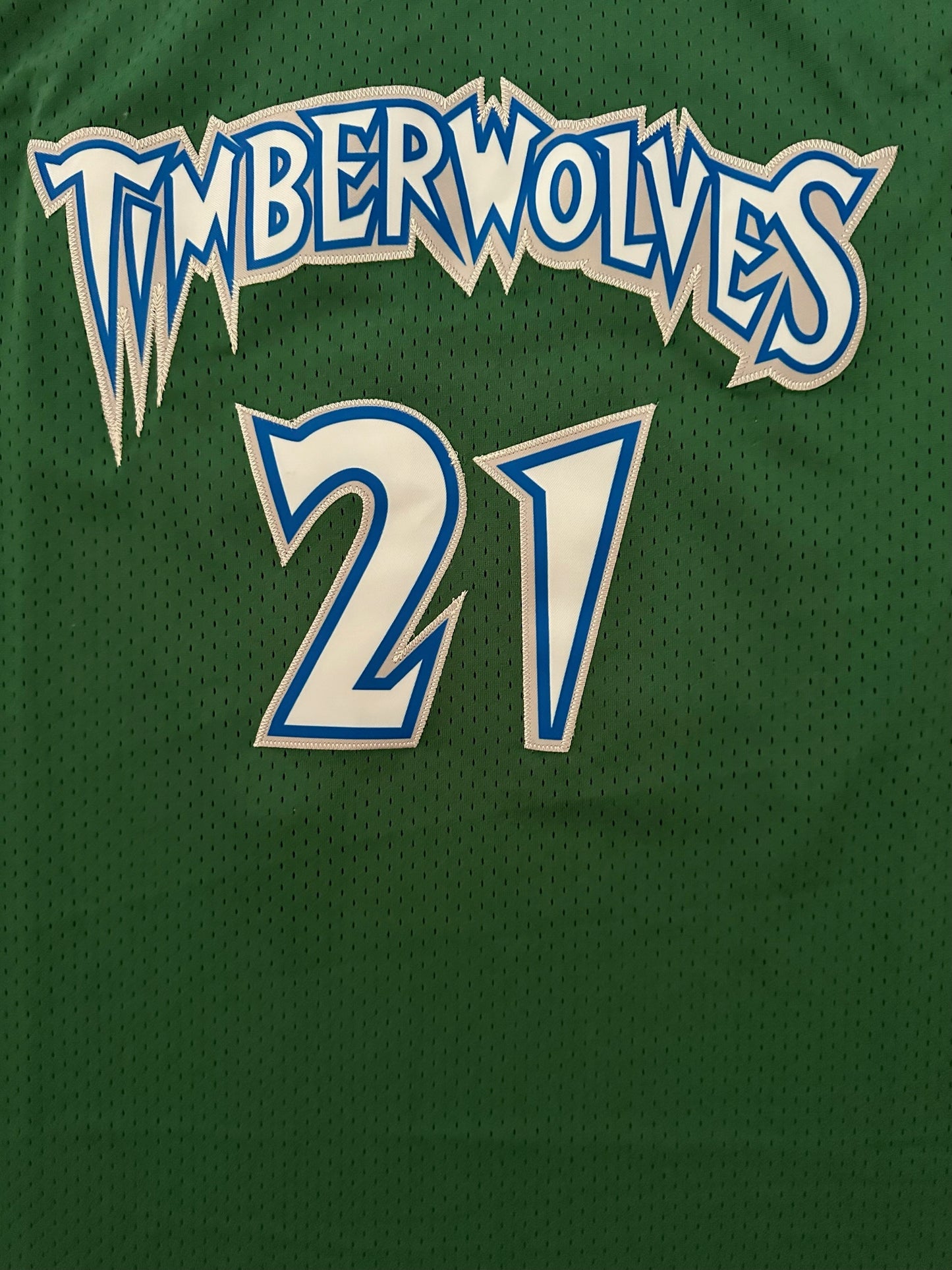 Minnesota Timberwolves NBA Hardwood Classics Basketball Vest Large Garnett 21 Green