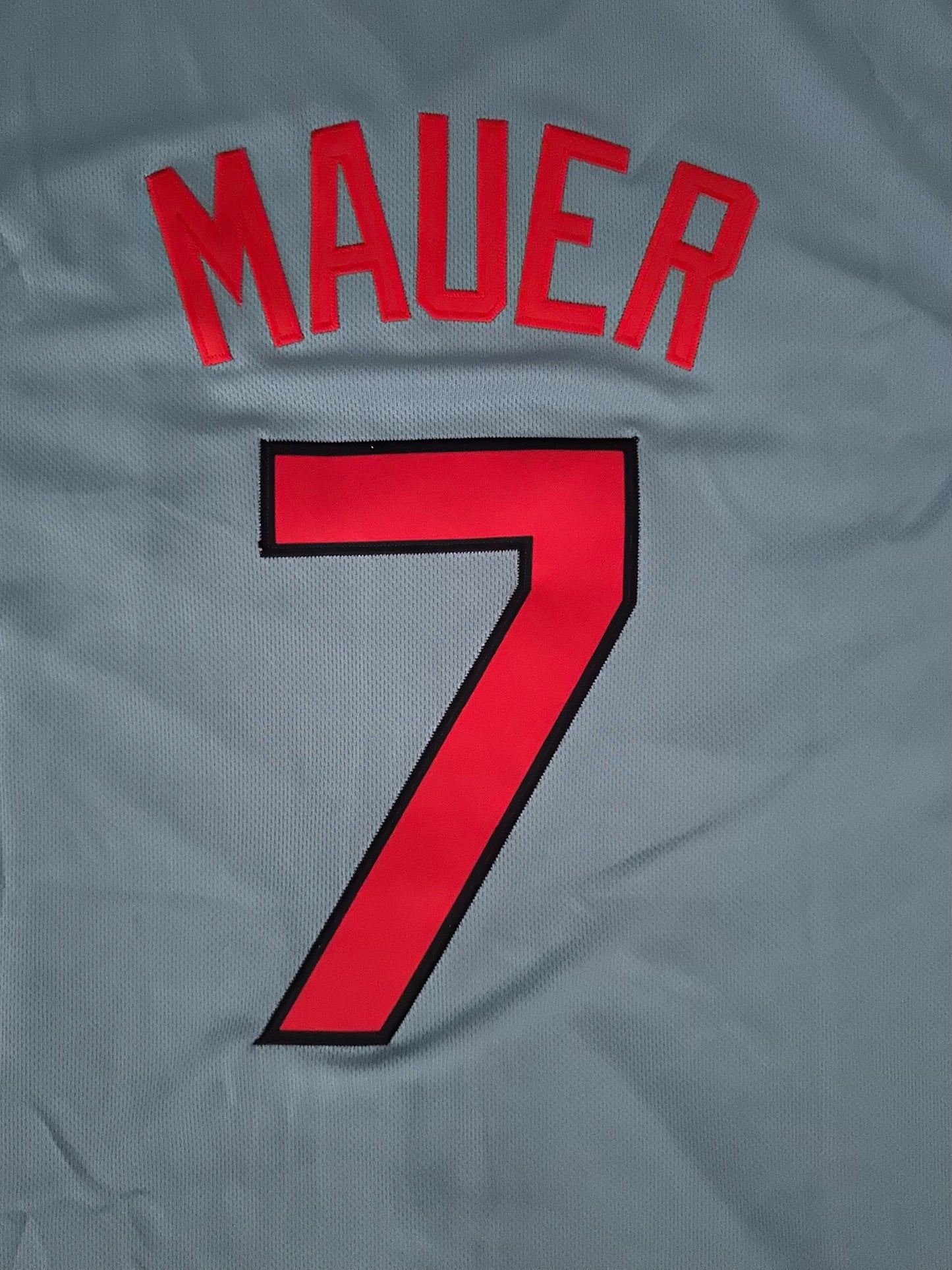 Minnesota Twins MLB Baseball Shirt Large Mauer 7 Blue