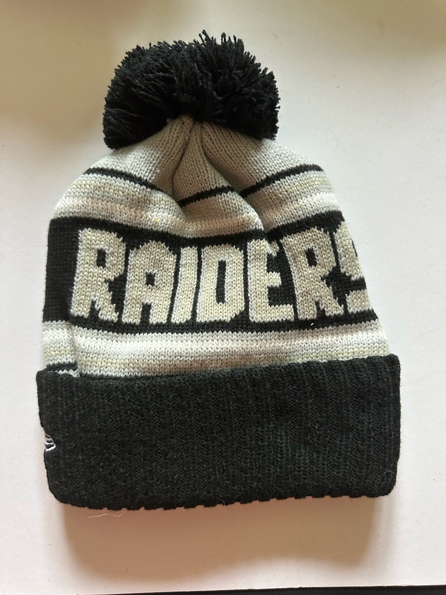 Las Vegas Raiders NFL Bobble Beanie Multi Colour With Tags on