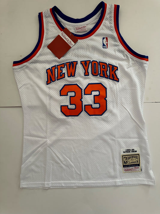 New York Knicks NBA Hardwood Classics Ewing Basketball Vest Large 33 White