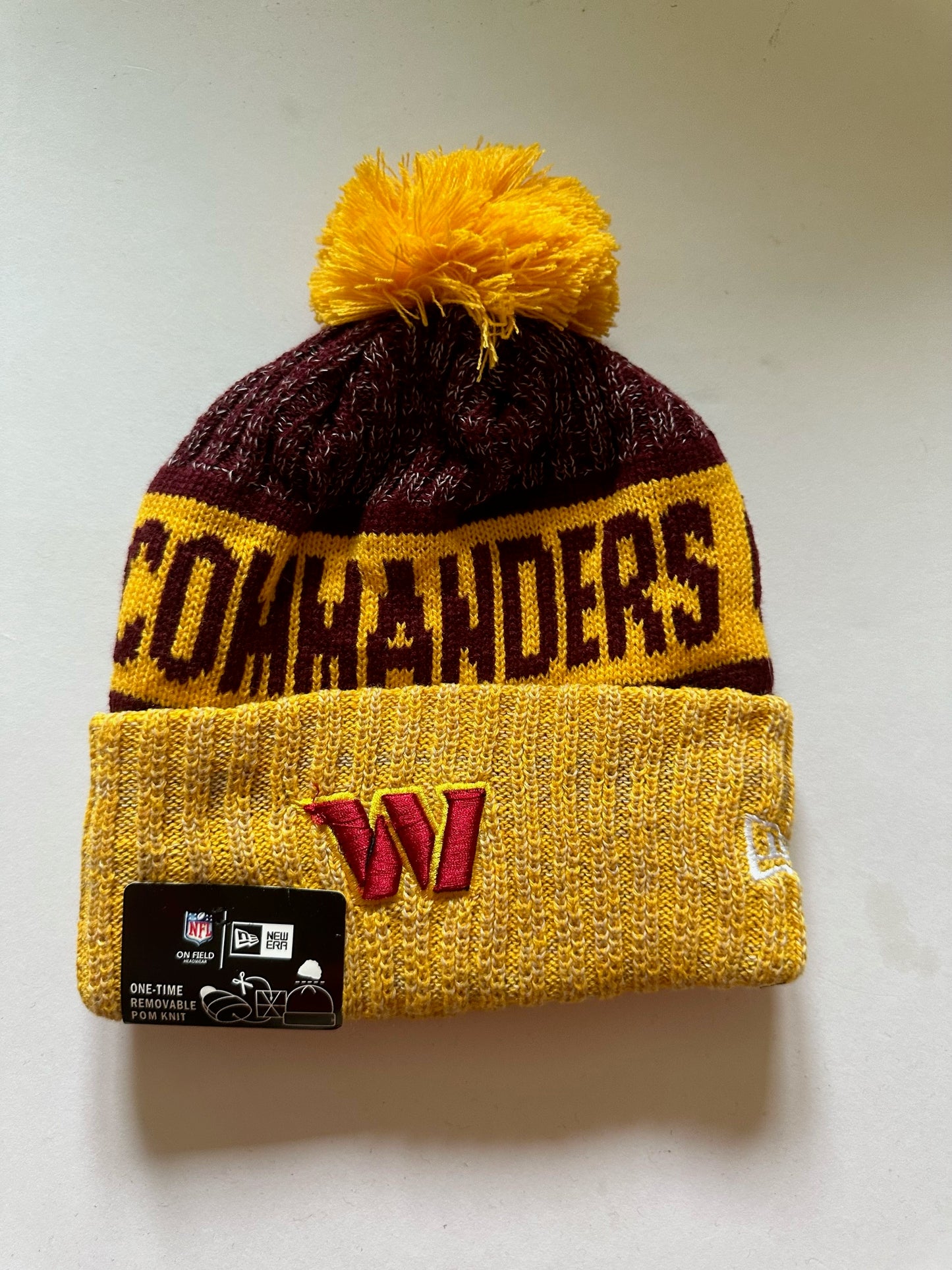 Washington Commanders NFL Bobble Beanie Multi Colour With Tags on