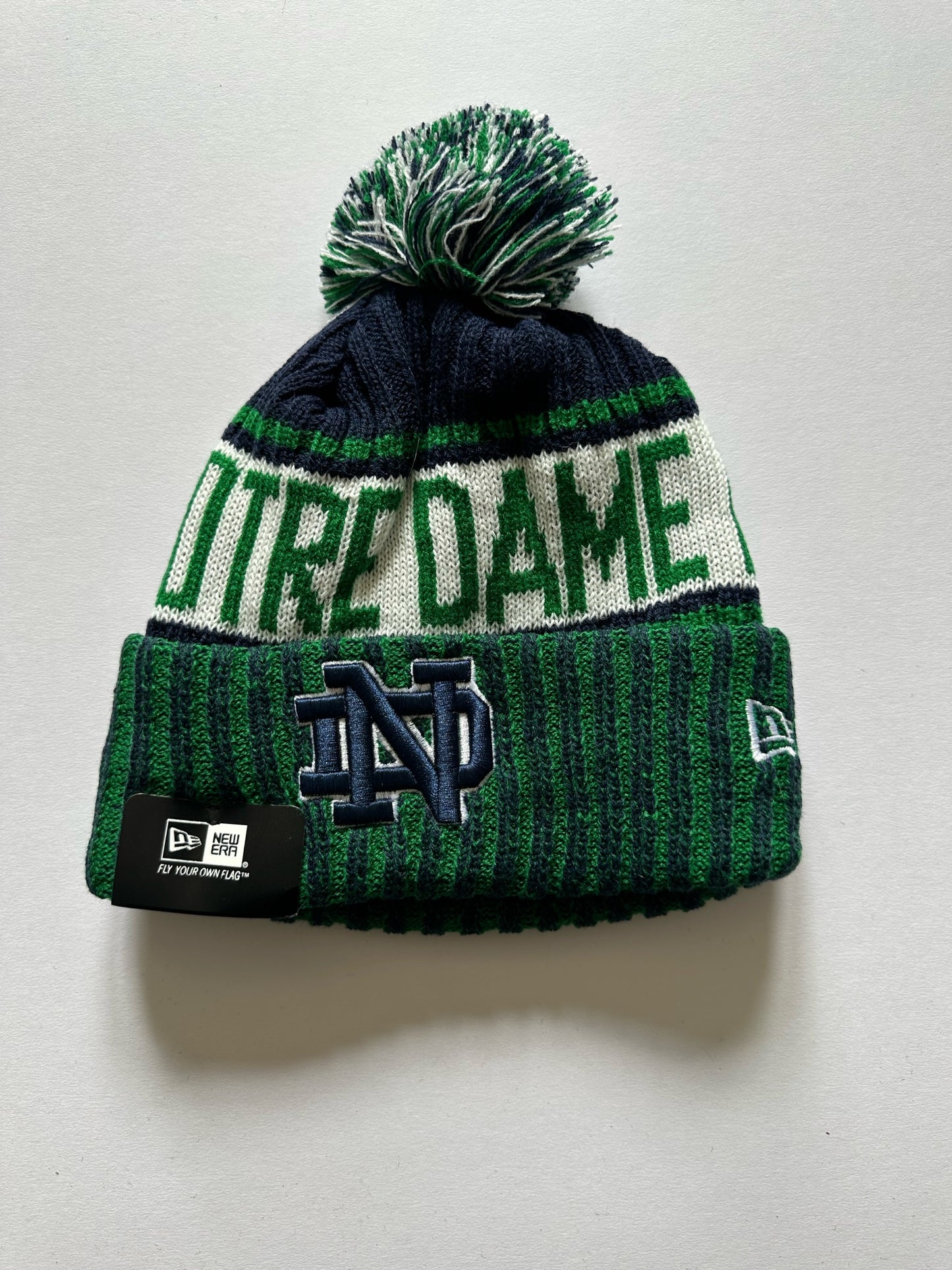 Notre Dame Fighting Irish NCAA Bobble Beanie Multi Colour Tags on