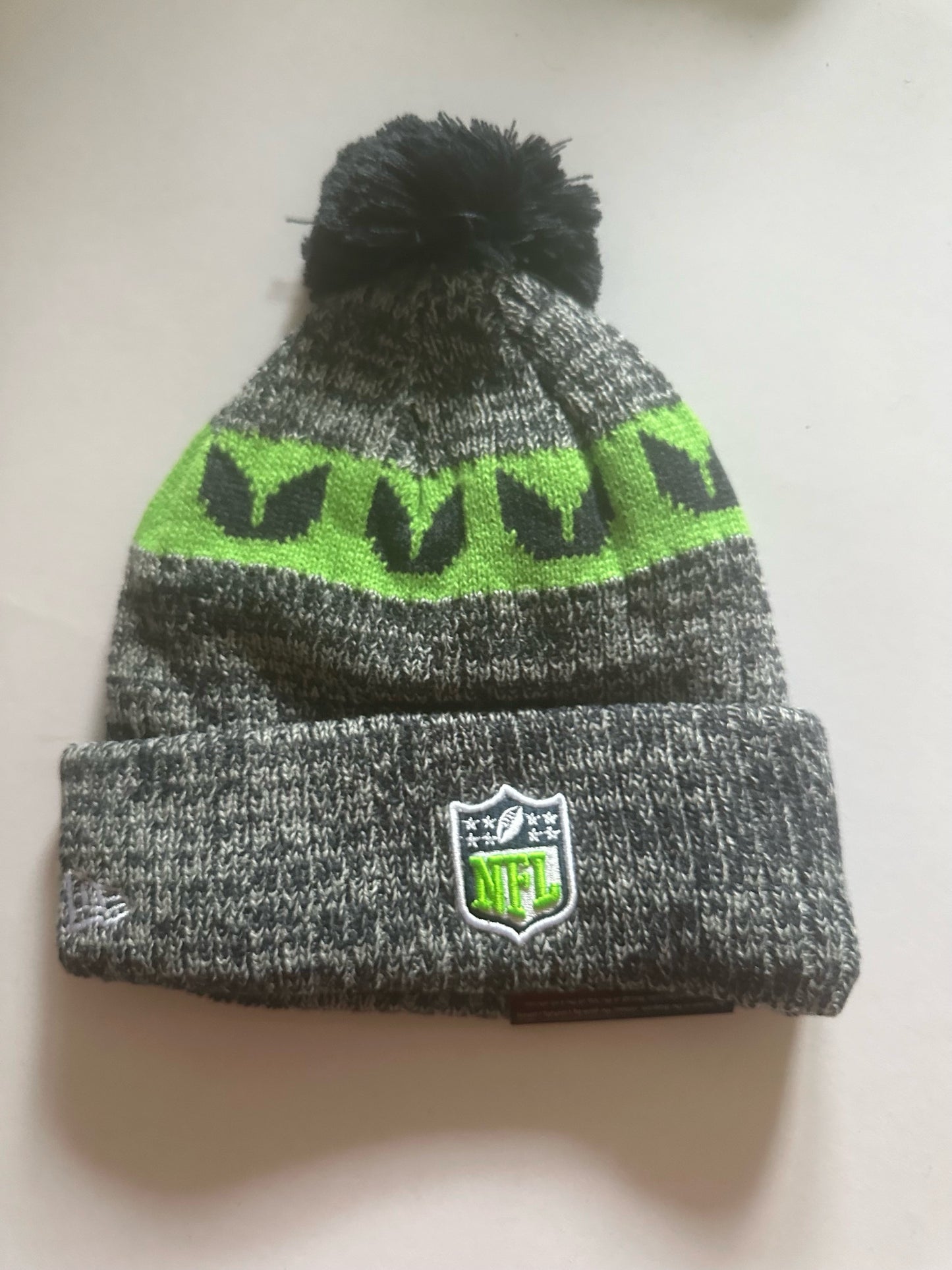 Seattle Seahawks NFL Bobble Beanie Multi Colour With Tags on