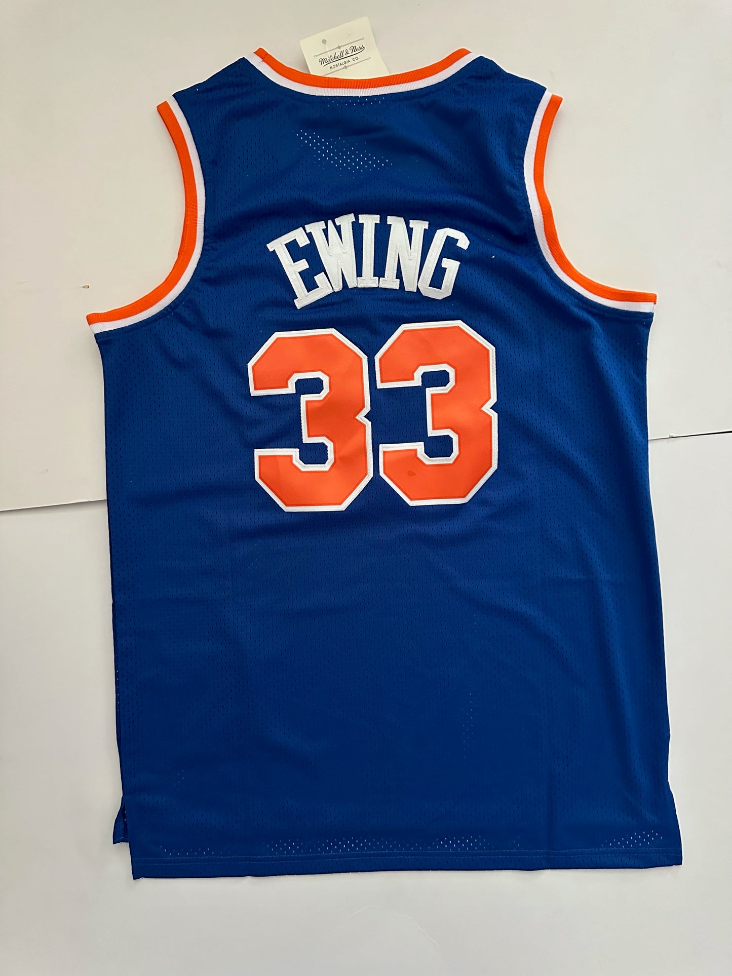 New York Knicks NBA Hardwood Classics Ewing Basketball Vest Large 33 Blue