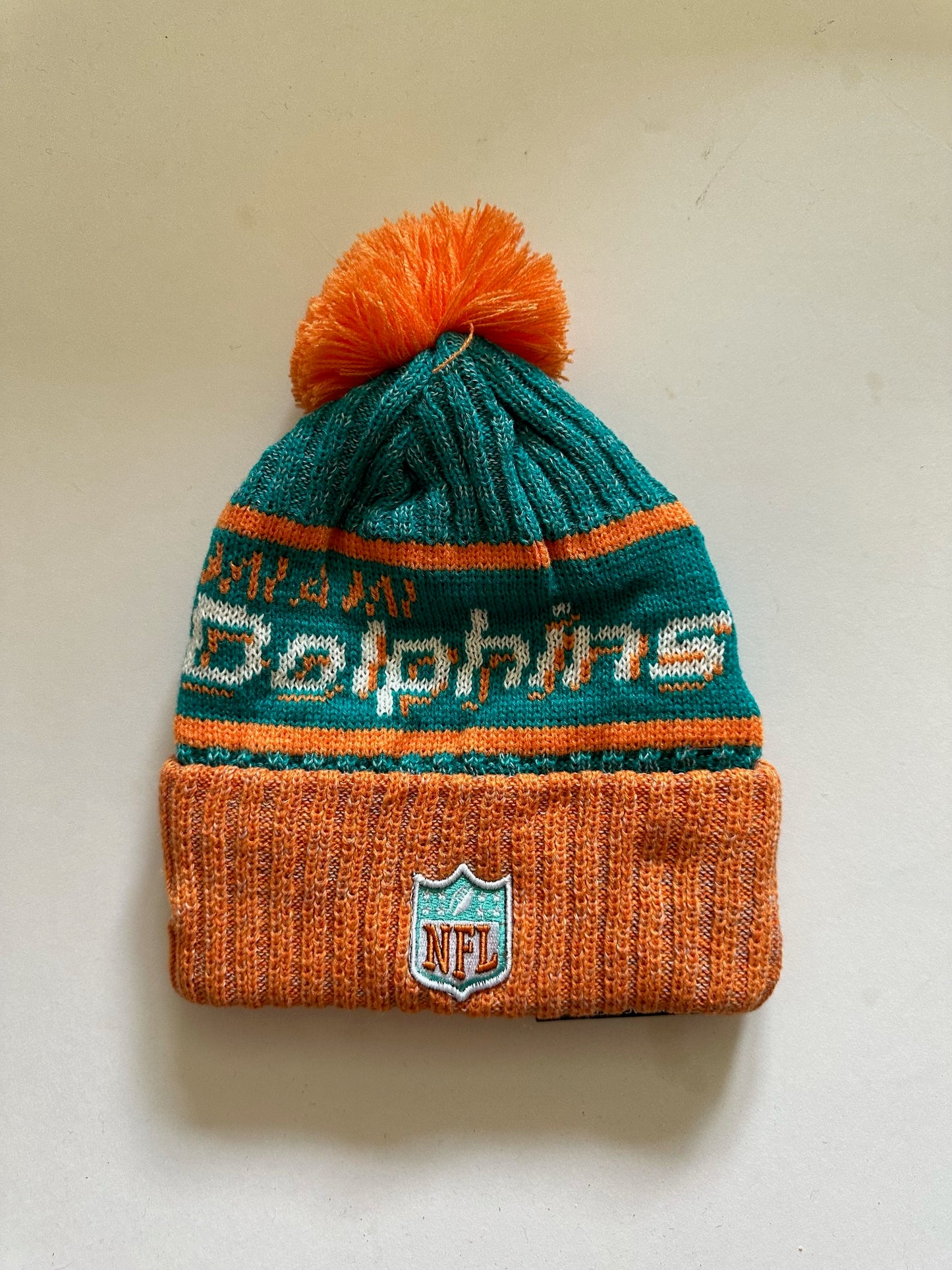 Miami Dolphins NFL Bobble Beanie Multi Colour With Tags on