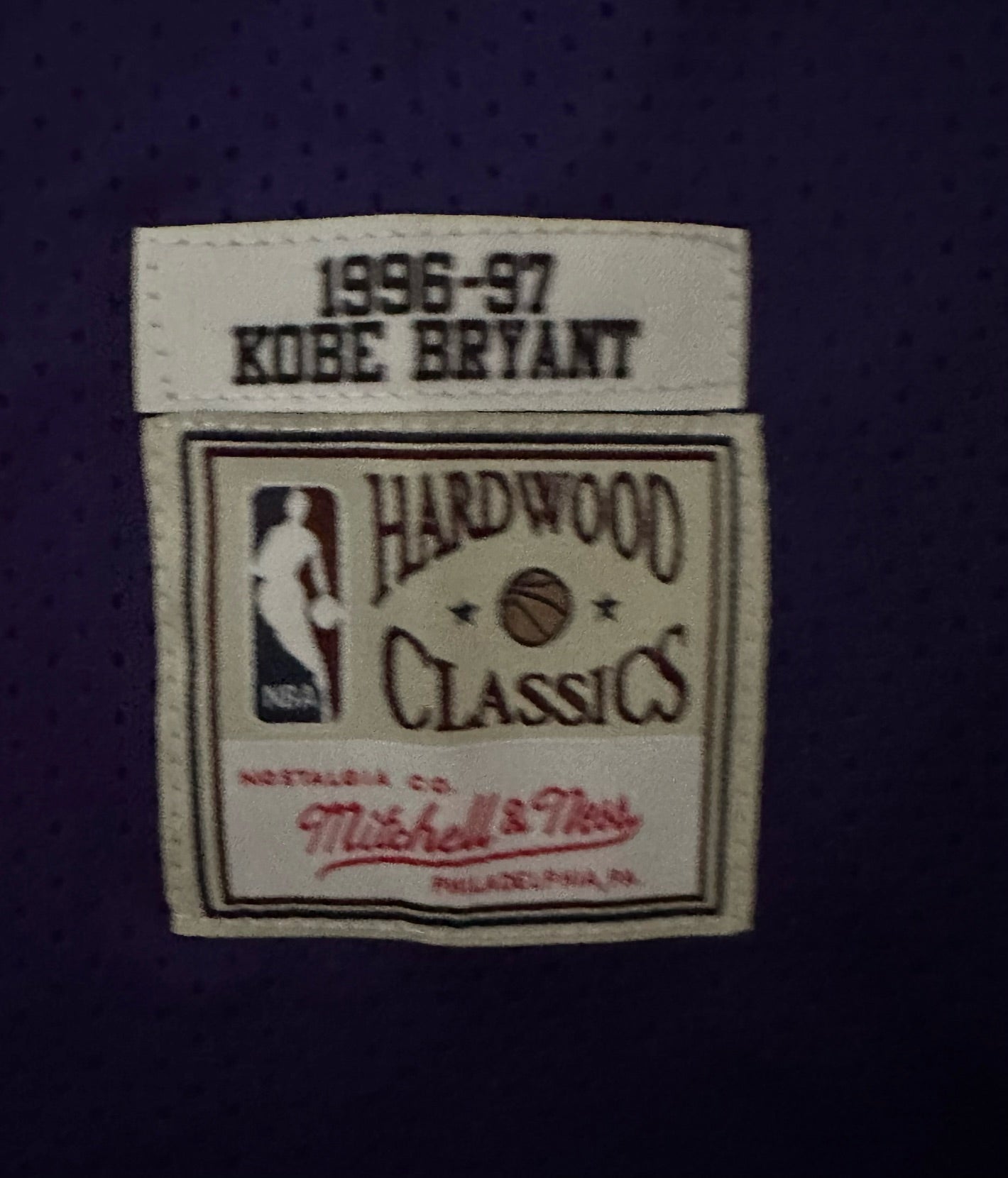 Los Angeles LA Lakers NBA Hardwood Classics Basketball Vest Large Bryant 8 Purple