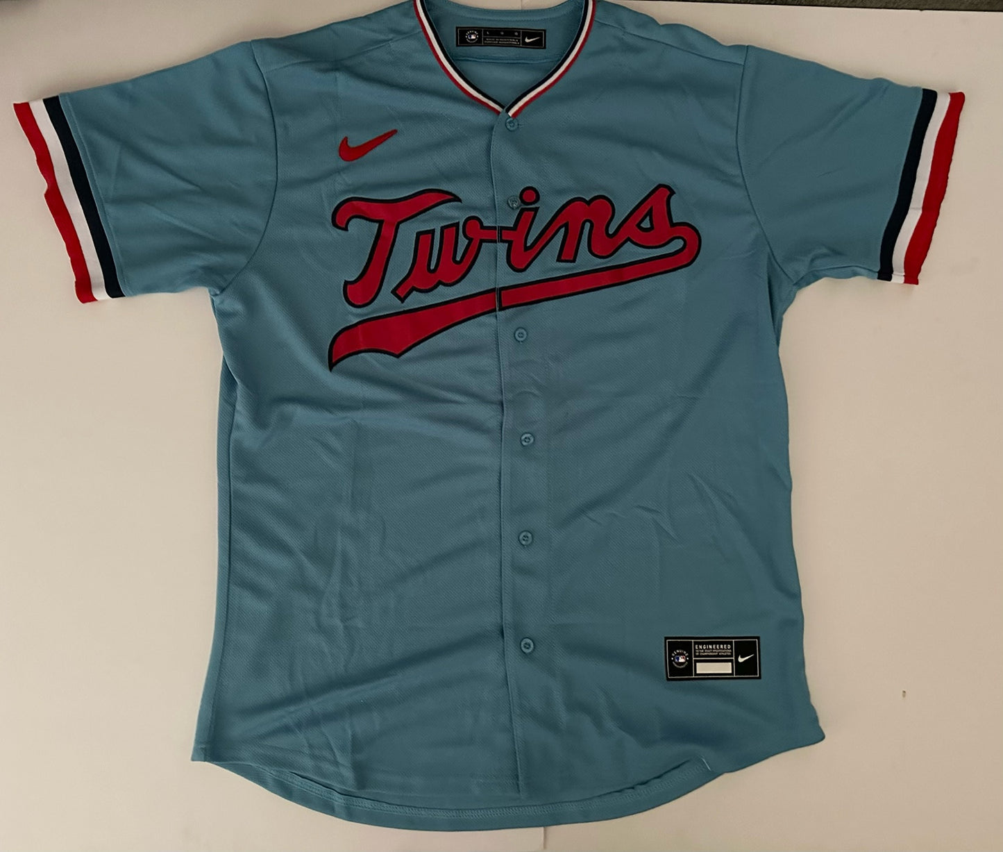 Minnesota Twins MLB Baseball Shirt Large Mauer 7 Blue