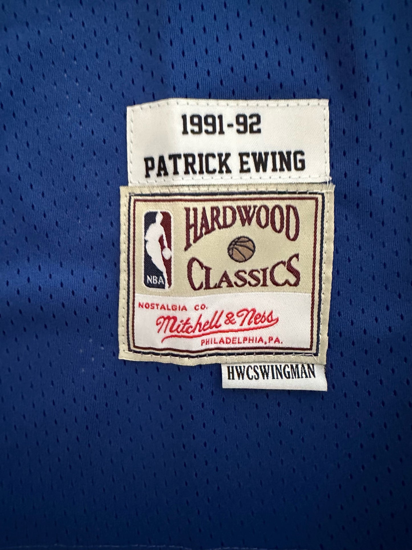 New York Knicks NBA Hardwood Classics Ewing Basketball Vest Large 33 Blue