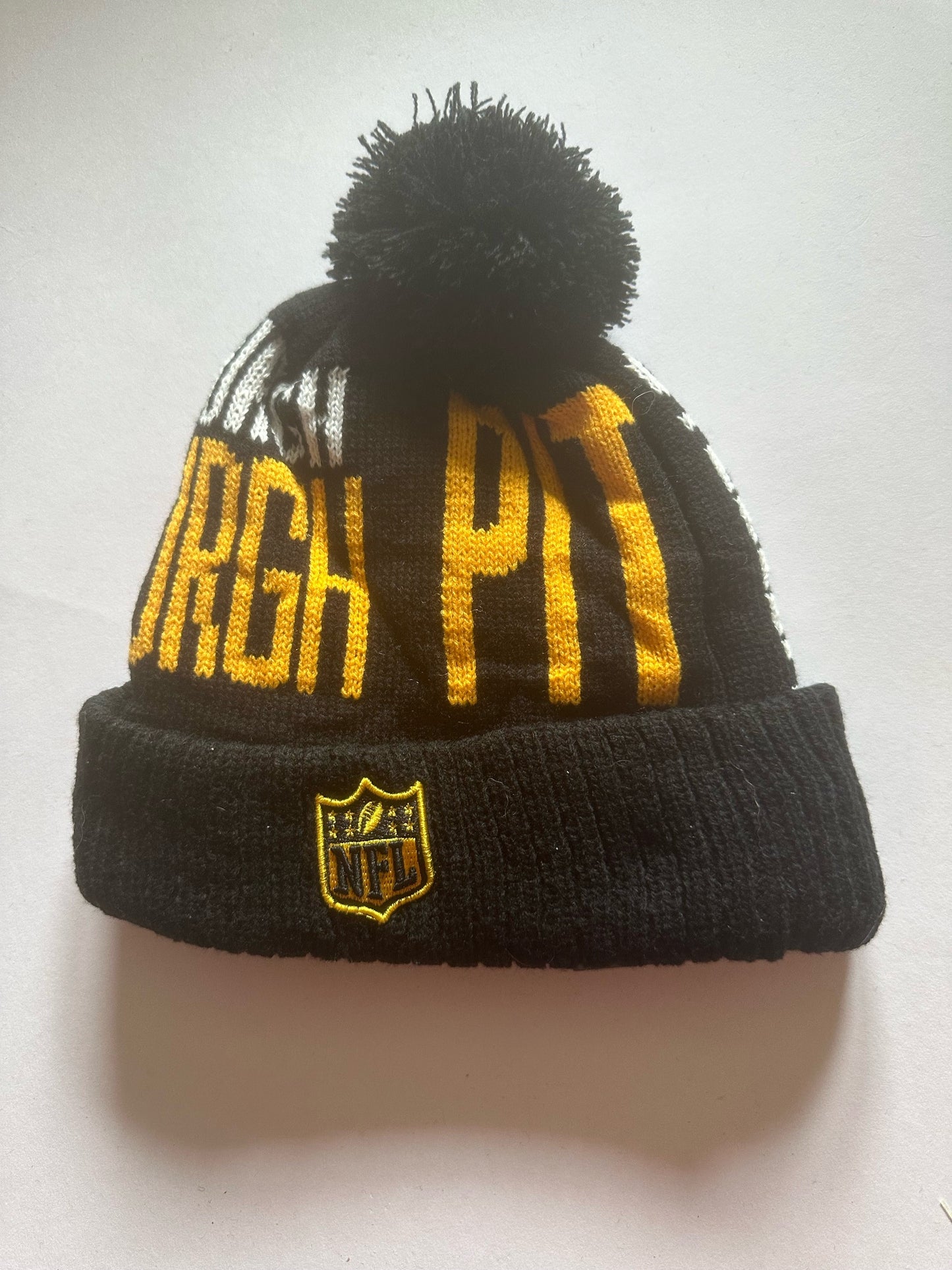 Pittsburgh Steelers NFL Bobble Beanie Multi Colour With Tags on