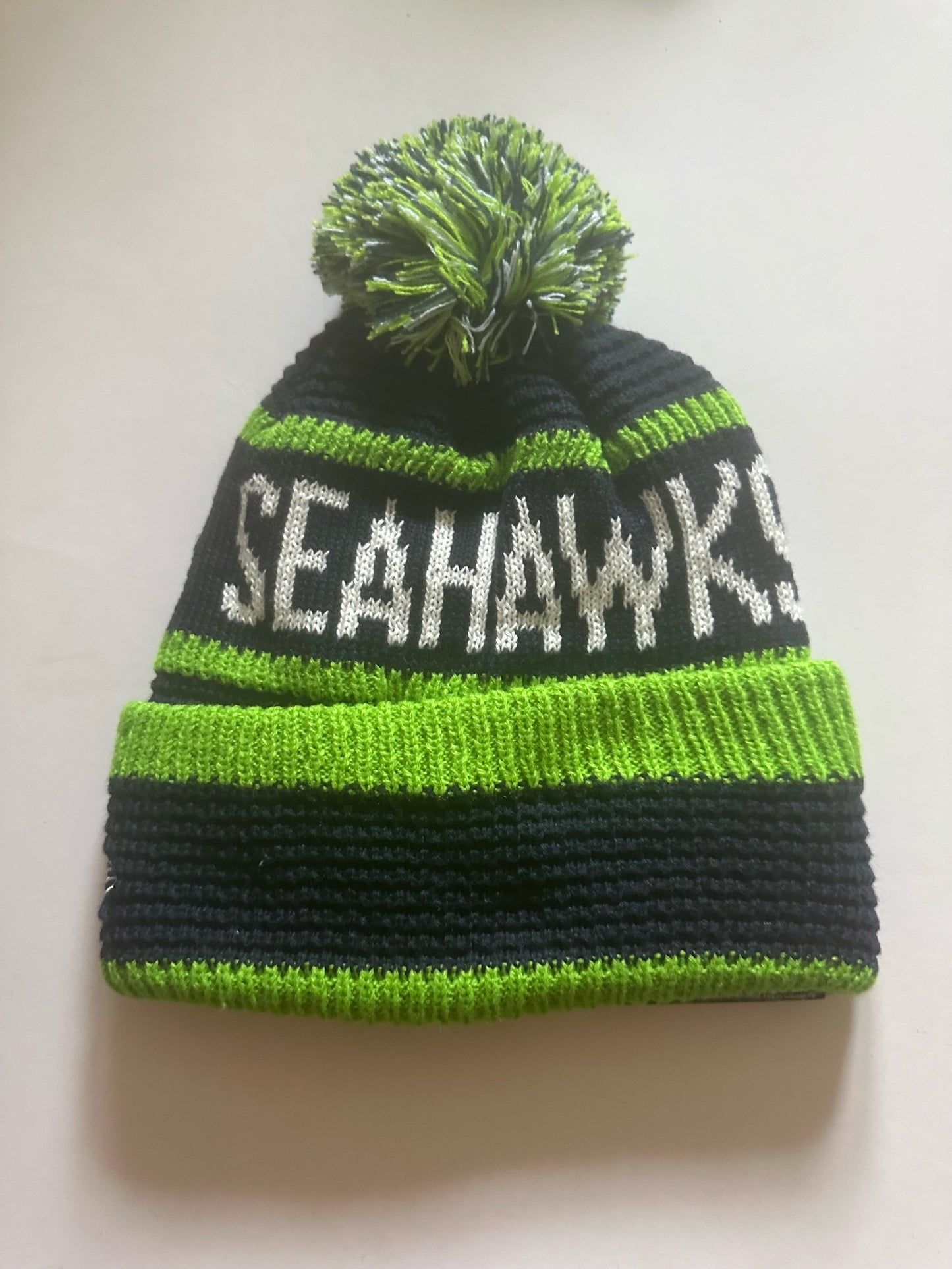 Seattle Seahawks NFL Bobble Beanie Multi Colour With Tags on