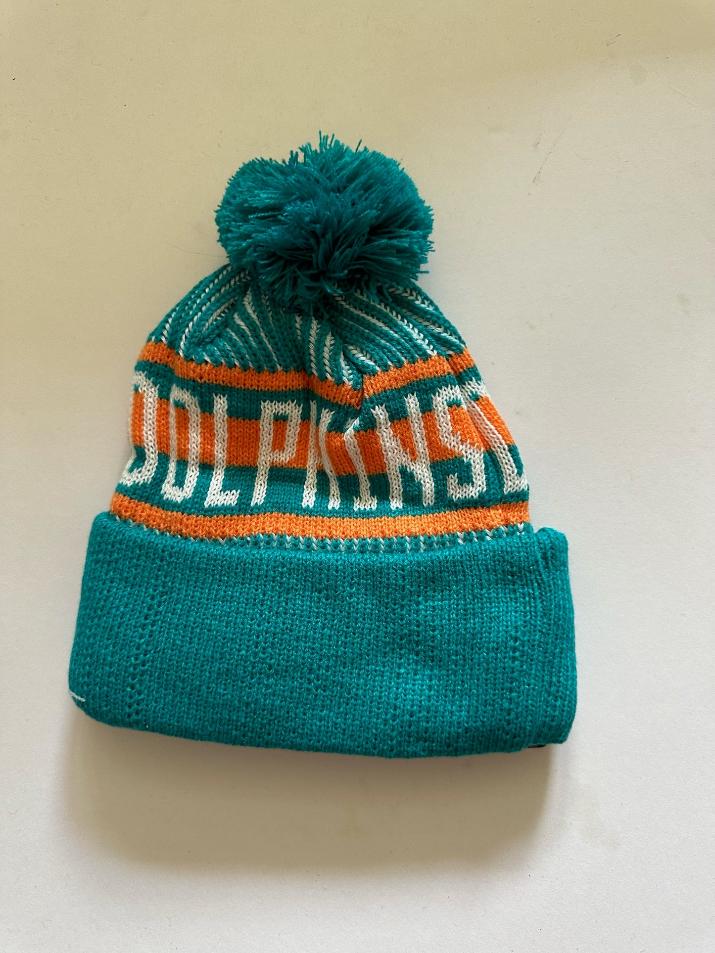 Miami Dolphins NFL Bobble Beanie Multi Colour With Tags on