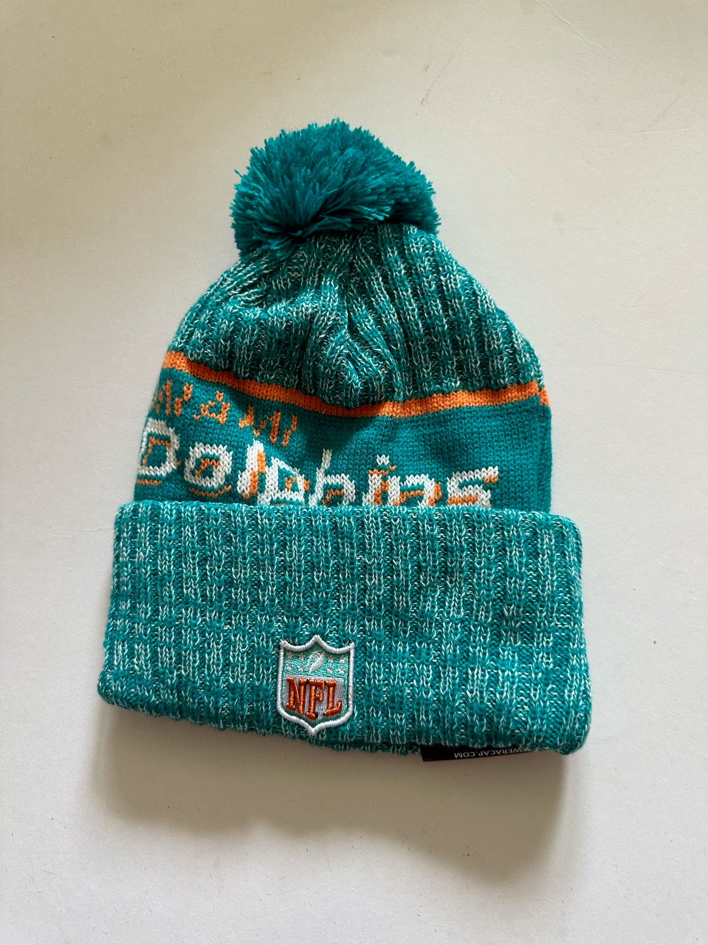 Miami Dolphins NFL Bobble Beanie Multi Colour With Tags on