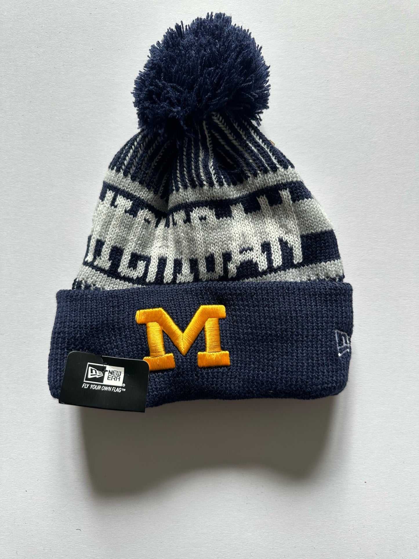 Michigan Wolverines NCAA Bobble Beanie Multi Colour Tags on