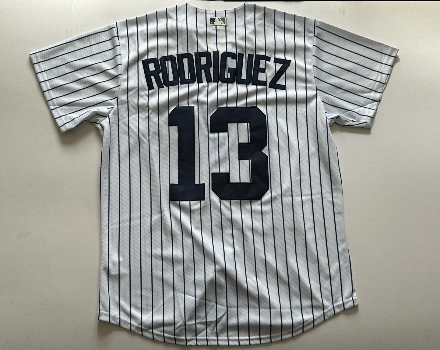 New York Yankees MLB Baseball Shirt Large 13 Rodriguez Pinstripe