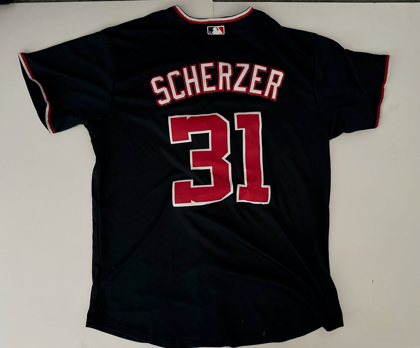Washington Nationals MLB Baseball Shirt Large Scherzer 31 Blue