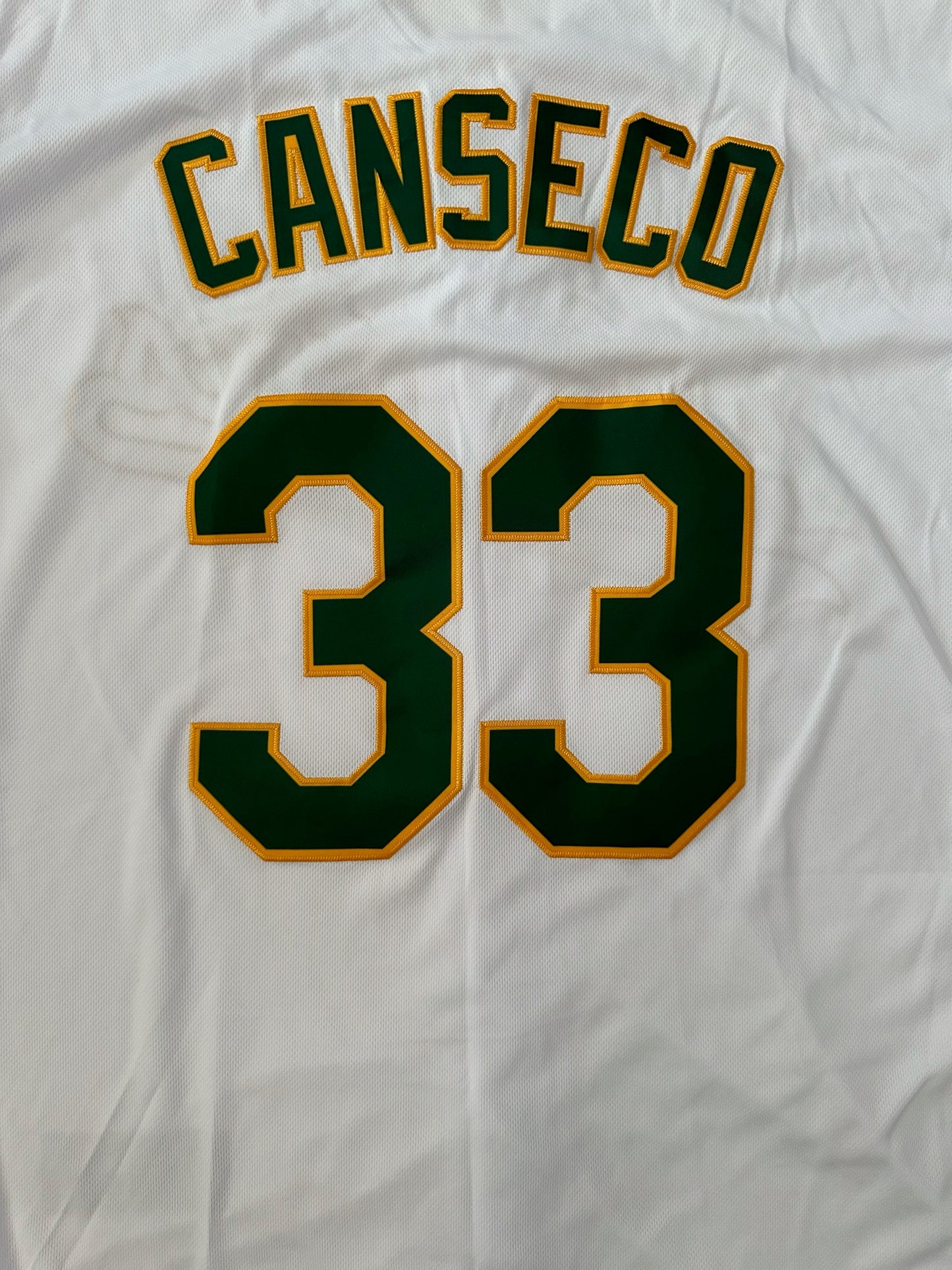 Oakland A's Athletics MLB Baseball Shirt Large Canseco 33 White