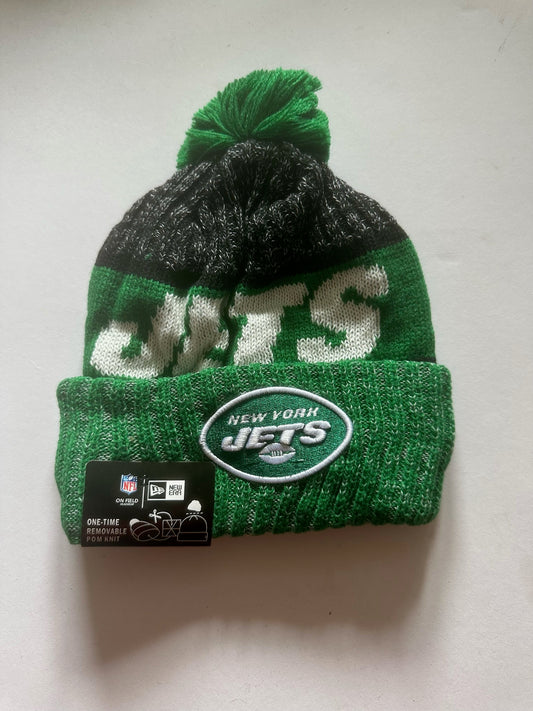 New York Jets NFL Bobble Beanie Multi Colour With Tags on