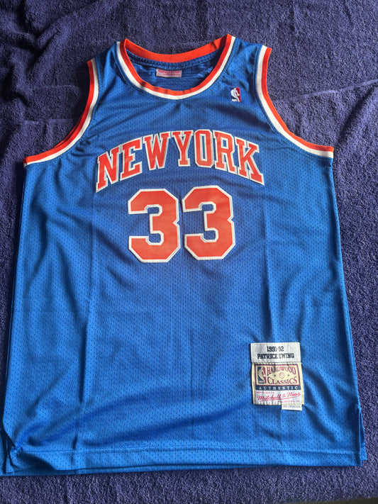 New York Knicks NBA HardWood Classics Basketball Vest Large Ewing 33
