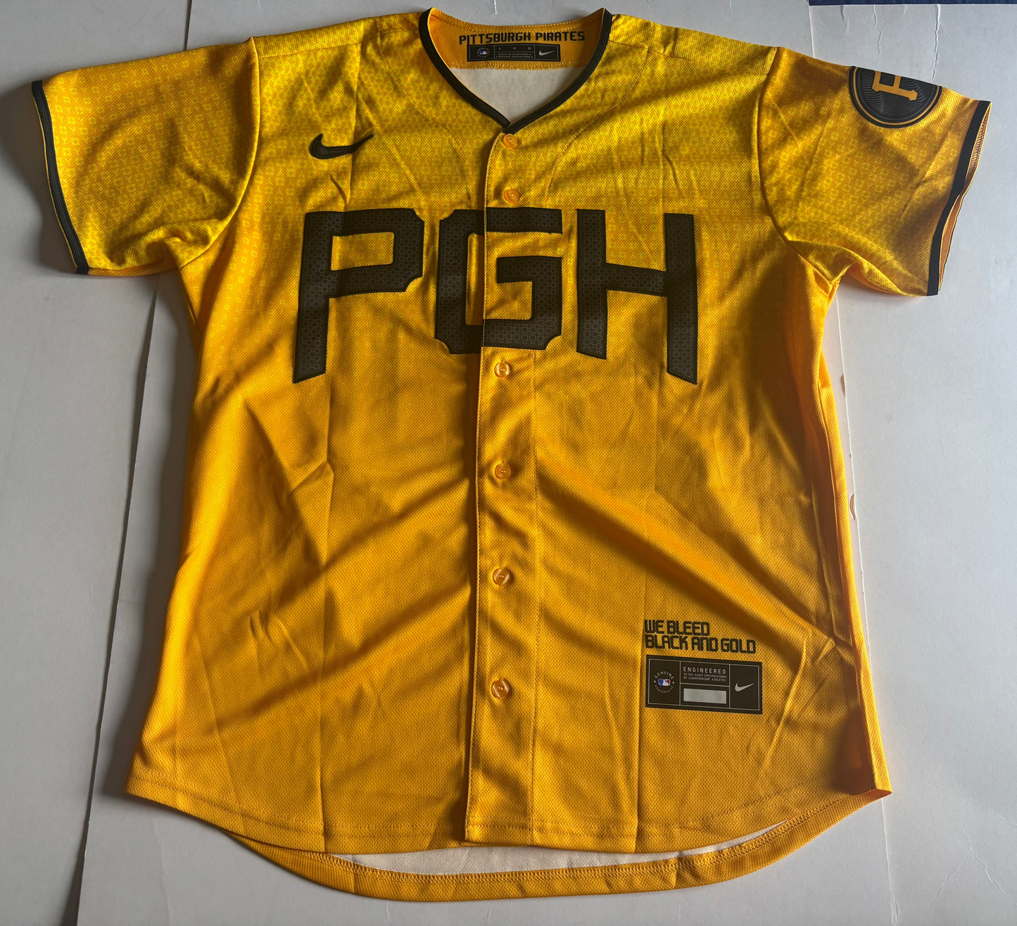 Pittsburgh Pirates Skenes MLB Baseball Shirt Yellow 30 Large