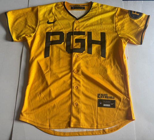 Pittsburgh Pirates Skenes MLB Baseball Shirt Yellow 30 Large