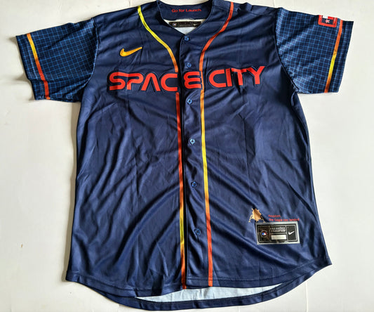 Houston Astros MLB Baseball Shirt Altuve 27 Blue Large