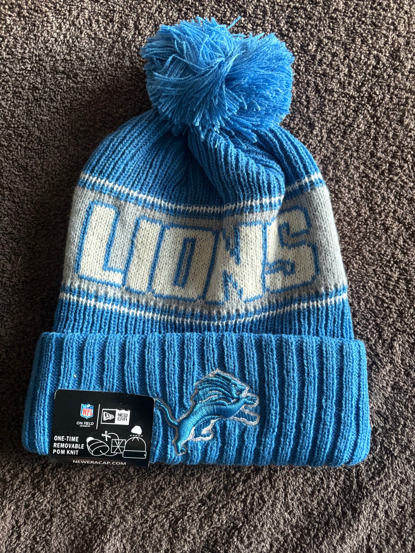 Detroit Lions NFL Bobble Beanie Multi Colour With Tags on