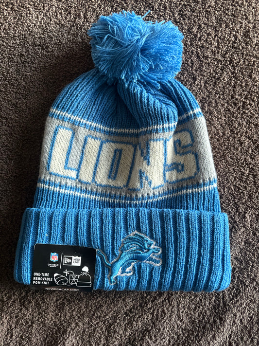 Detroit Lions NFL Bobble Beanie Multi Colour With Tags on