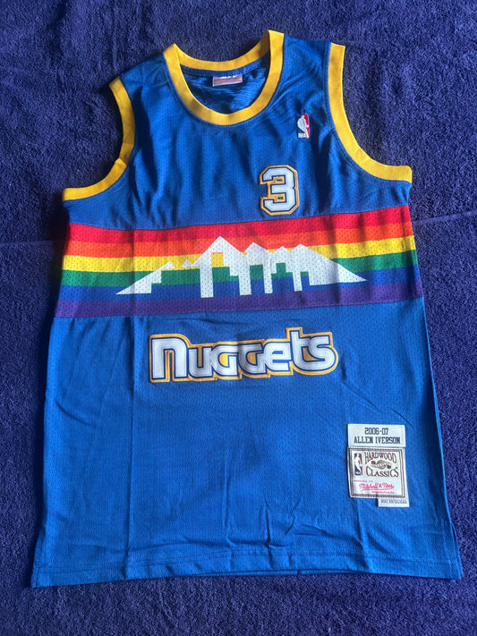 Denver Nuggets M&N NBA HardWood Classics Basketball Vest Large Iverson 3