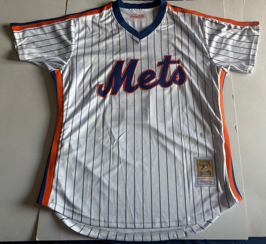 New York Mets MLB Baseball Shirt Large Lindor 12 White Pinstripe Cooperstown Collection