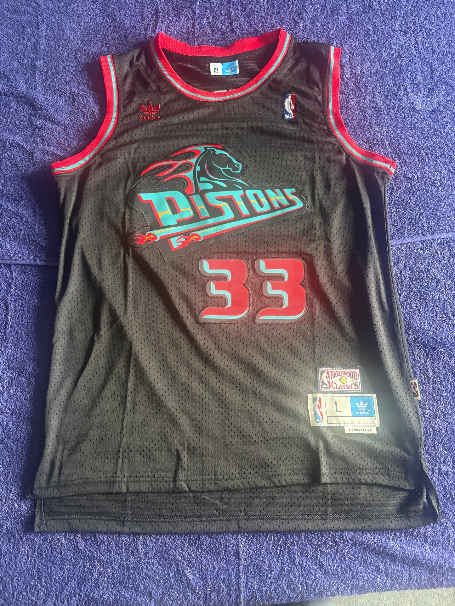 Detroit Pistons NBA HardWood Classics Basketball Vest Large Hill 33