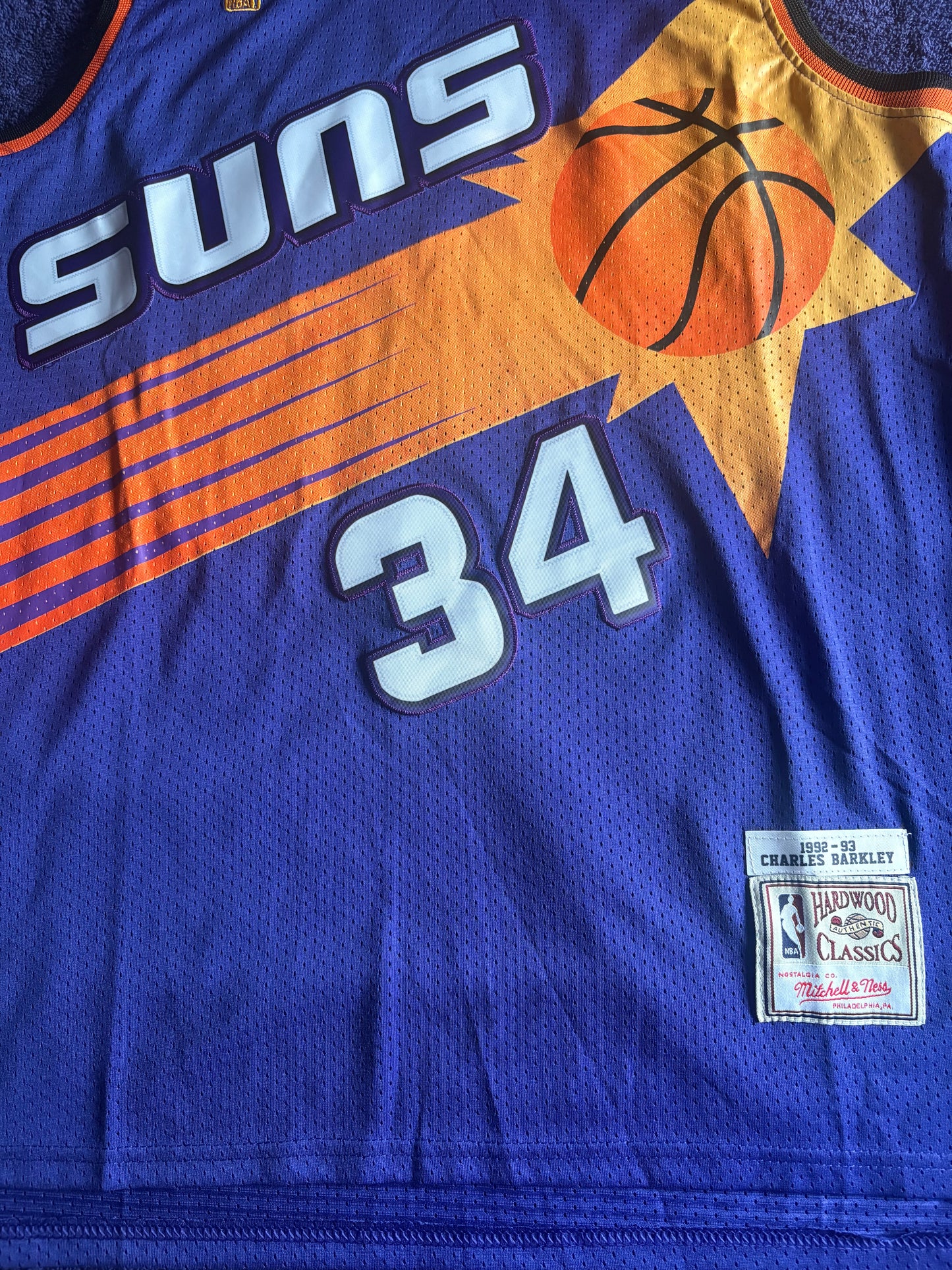 Phoenix Suns M&N NBA HardWood Classics Basketball Vest Large Barkley 34