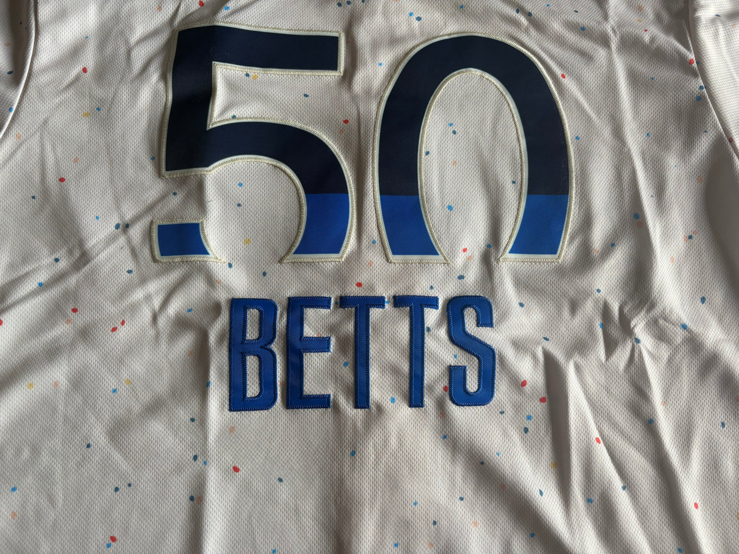 Los Angeles Dodgers Betts MLB Baseball Shirt 50 Cream Large