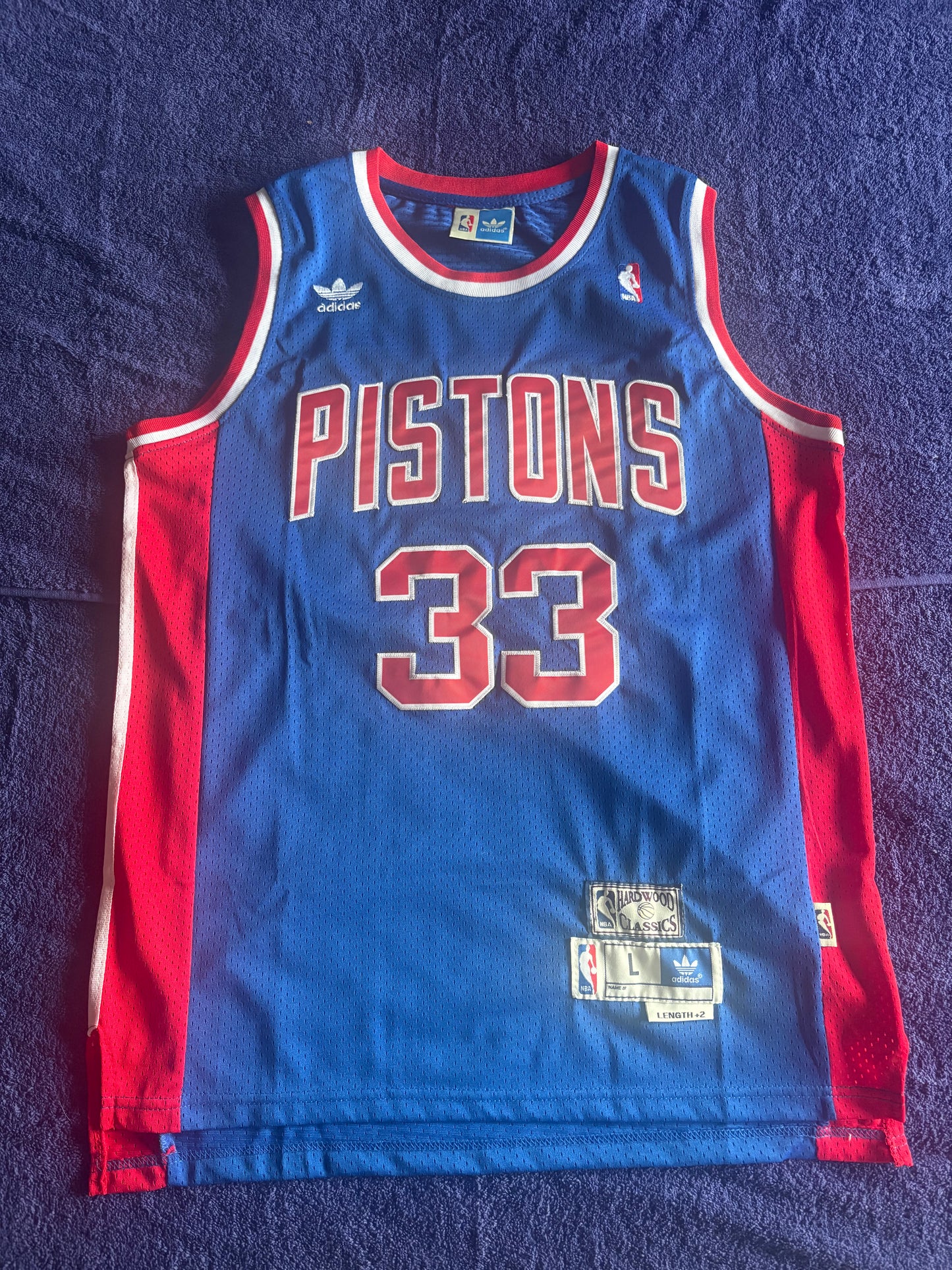 Detroit Pistons NBA HardWood Classics Basketball Vest Large Hill 33