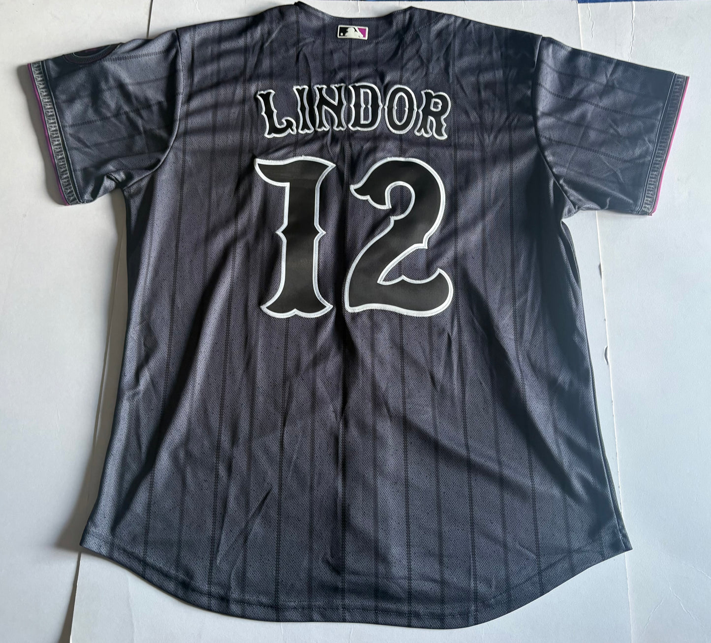 New York Mets MLB Baseball Shirt Large Lindor Grey 12