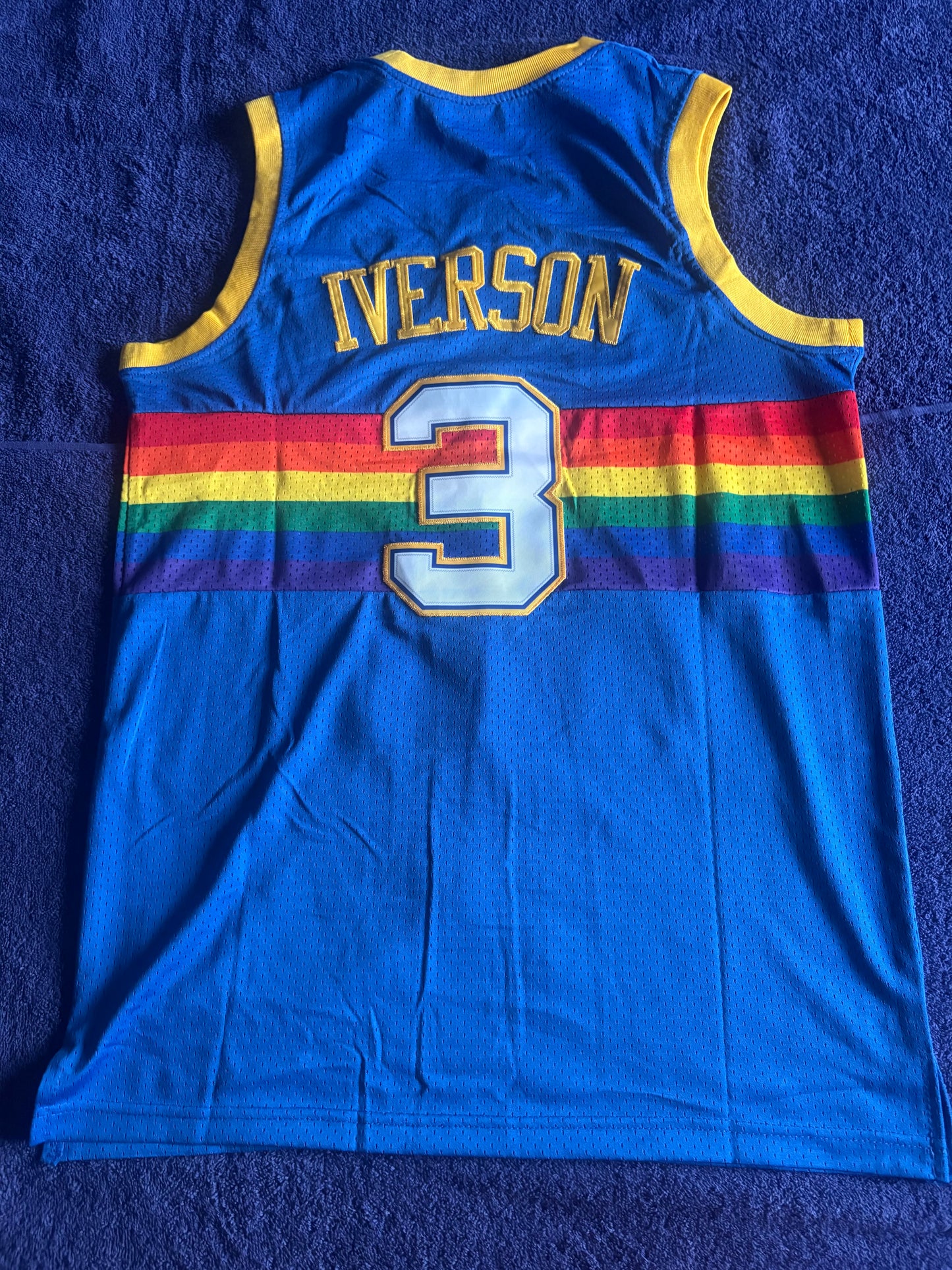 Denver Nuggets M&N NBA HardWood Classics Basketball Vest Large Iverson 3
