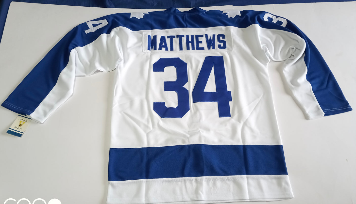 Toronto Maple Leafs CCM NHL Shirt Blue White Size 48 Matthews 34 C
