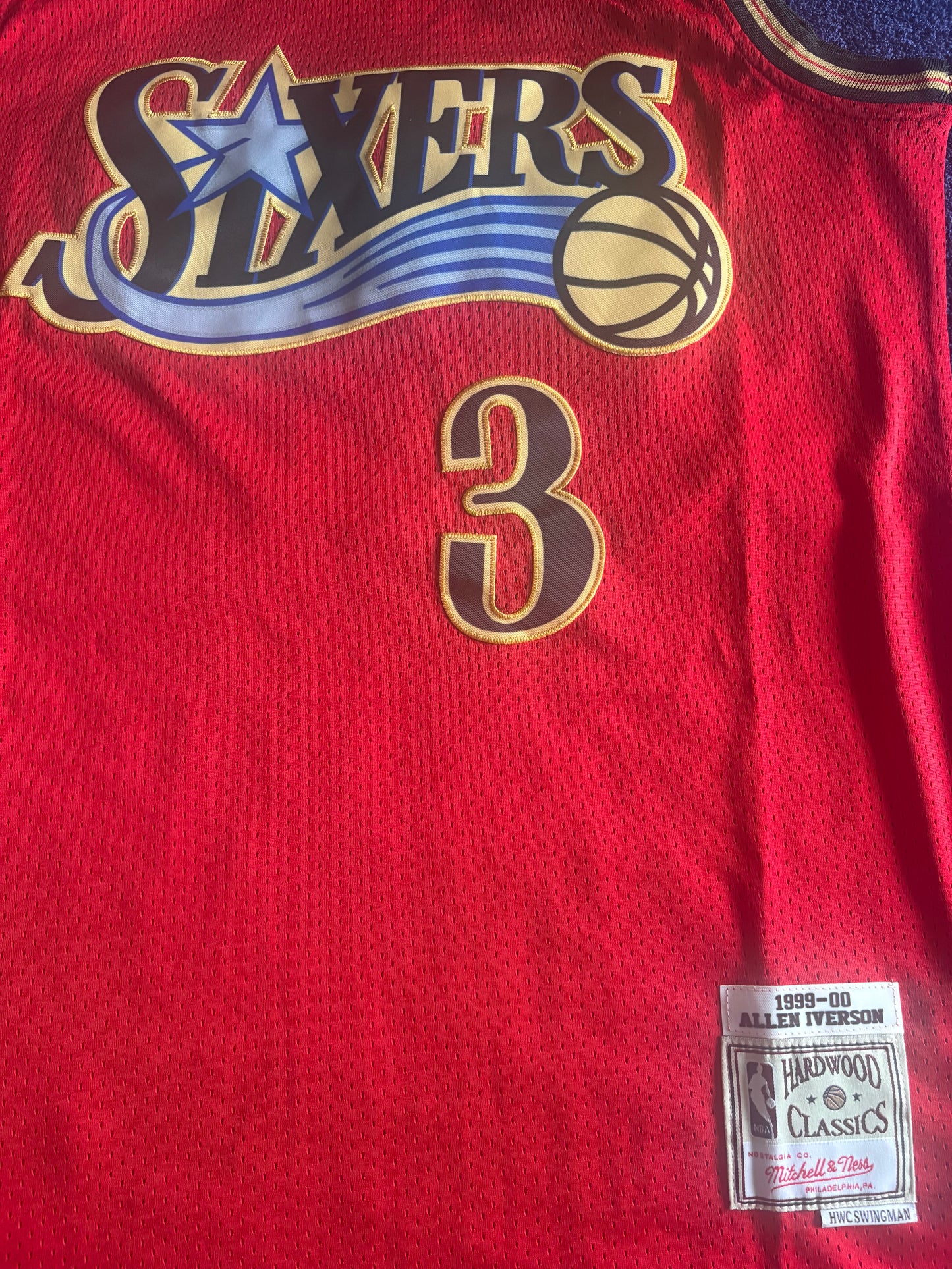Philadelphian76ers NBA HardWood Classics Basketball Vest Large Iverson 3